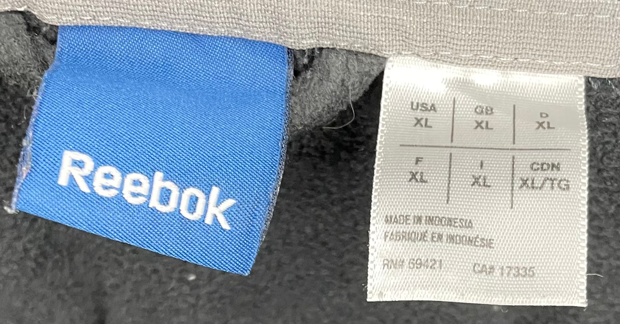 Reebok Vintage Q-Zip Fleece Sweater Schwarz Größe XL