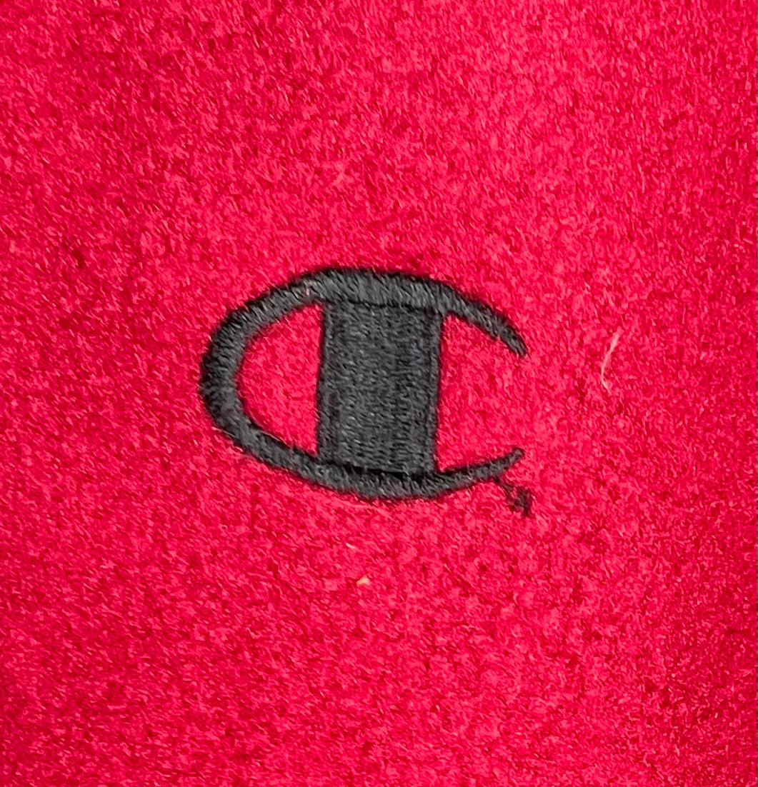 Champion Vintage Q-Zip Fleece Sweater Rot Größe XL
