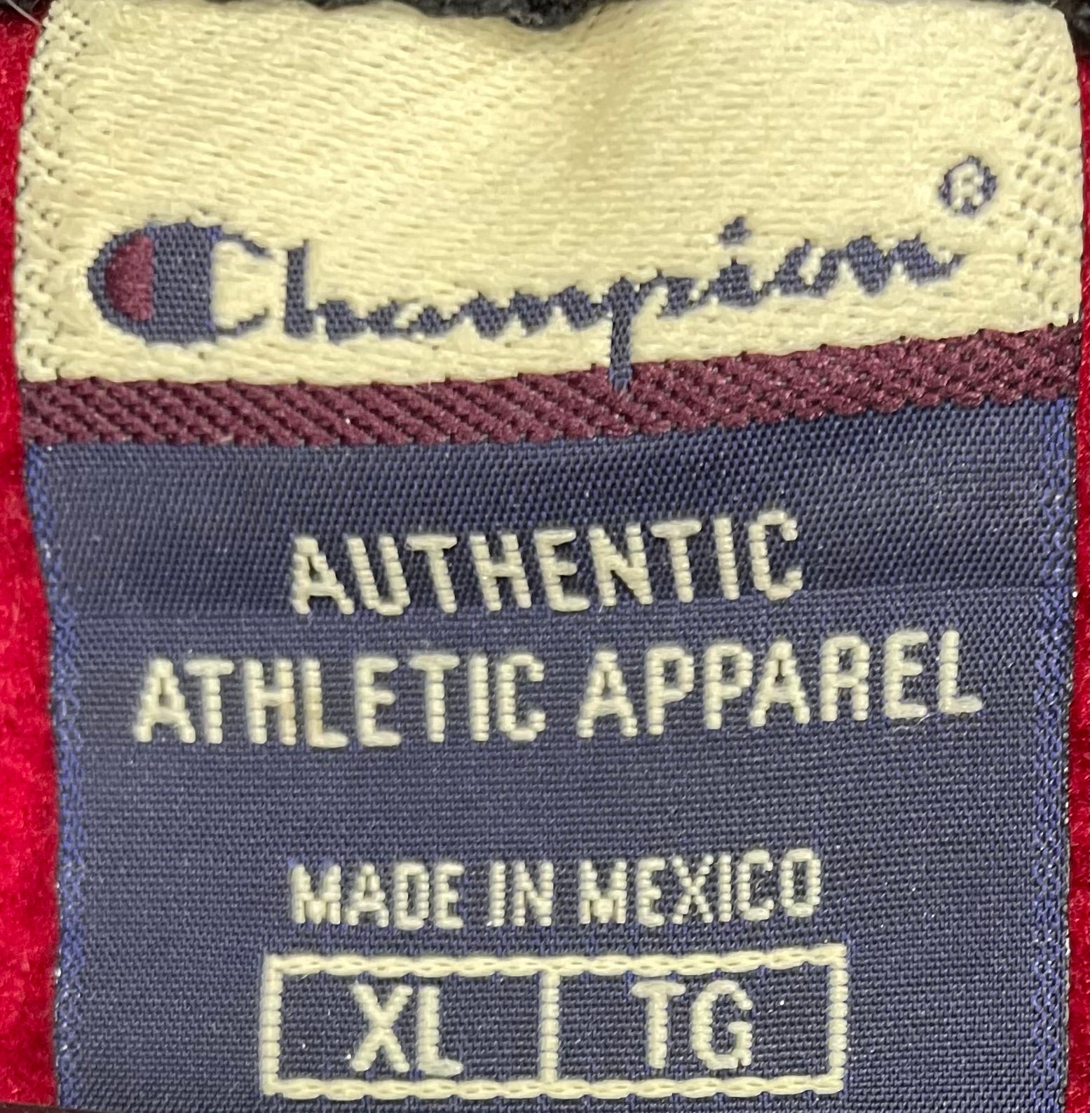 Champion Vintage Q-Zip Fleece Sweater Rot Größe XL