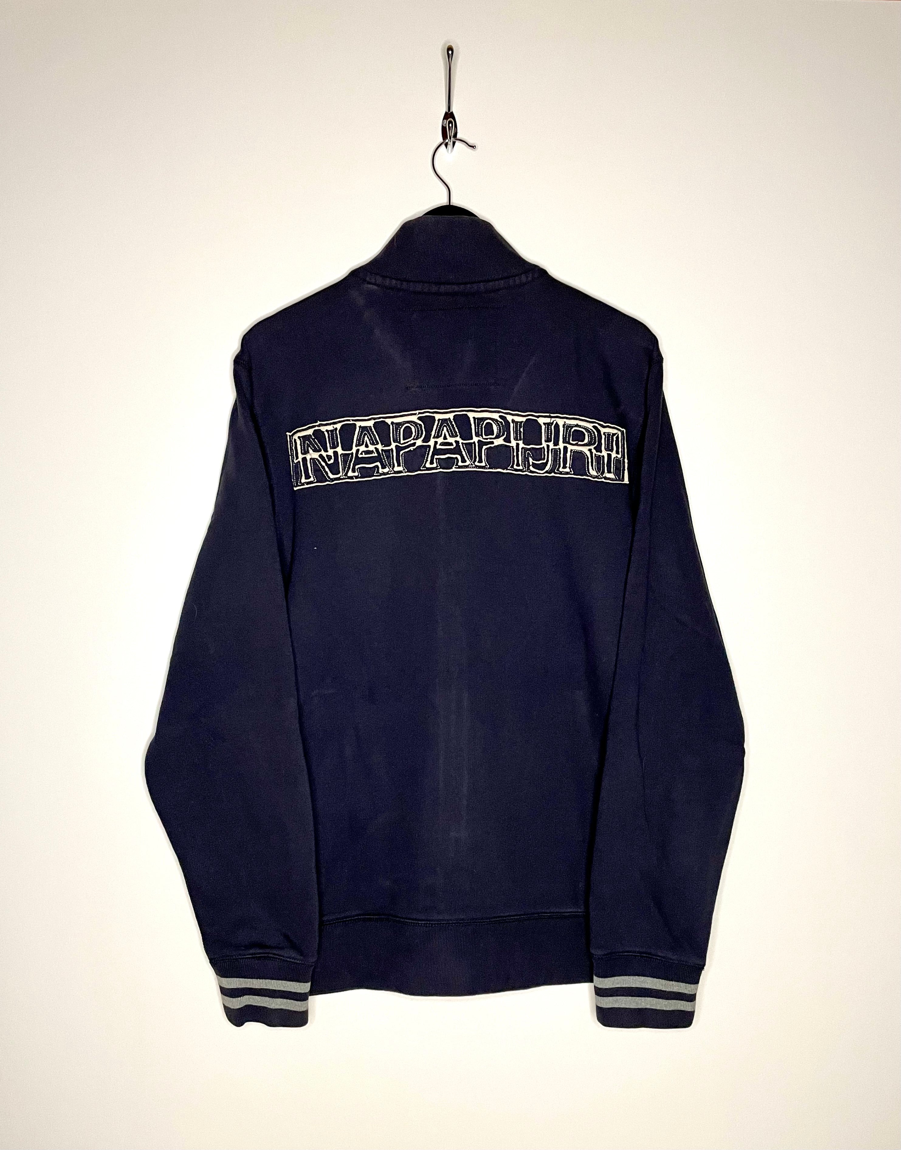 Napapijri Vintage Sweatshirt Jacke dunkelblau Größe XL