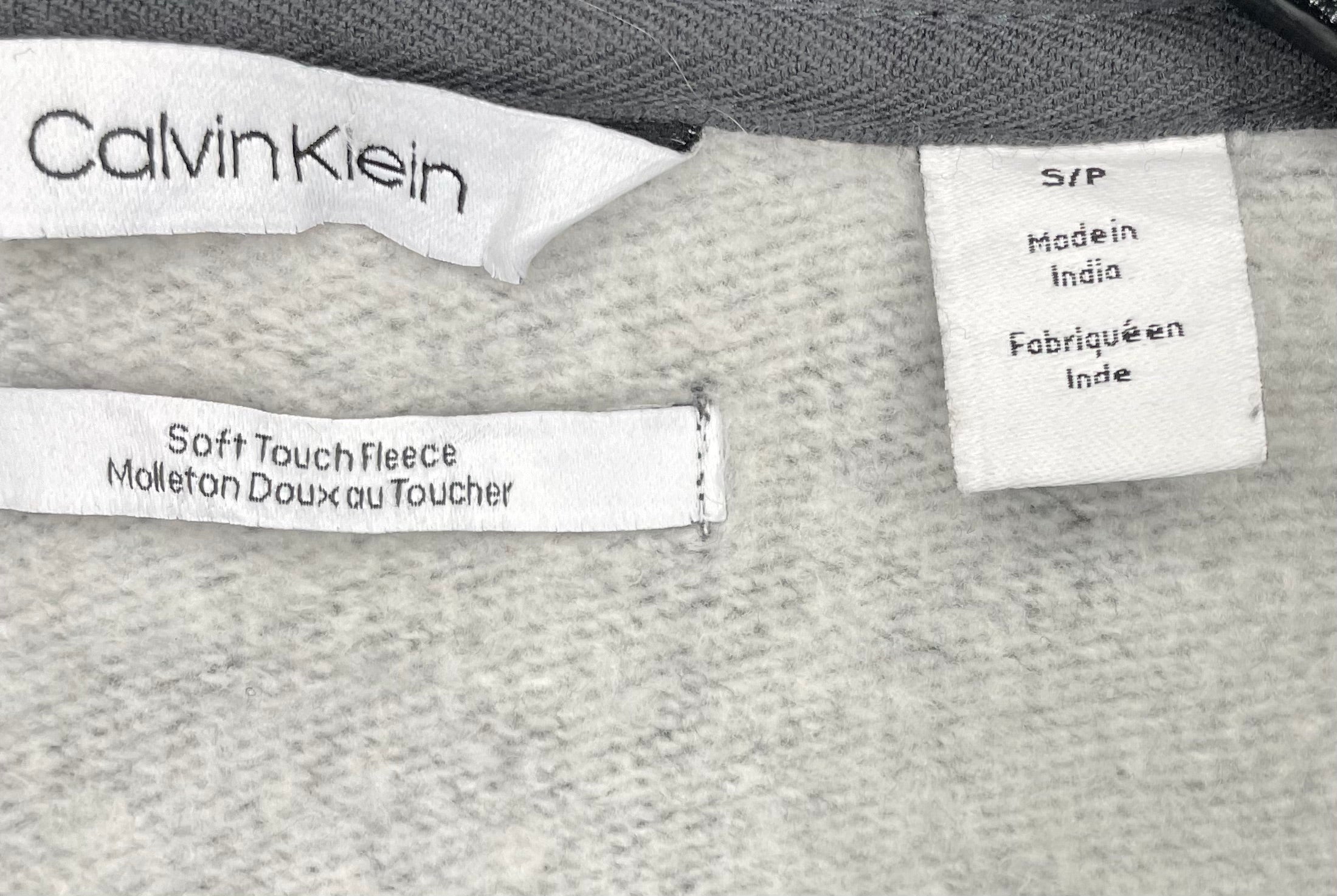 Calvin Klein Q-Zip Soft Fleece Sweater Schwarz/Grau Größe S