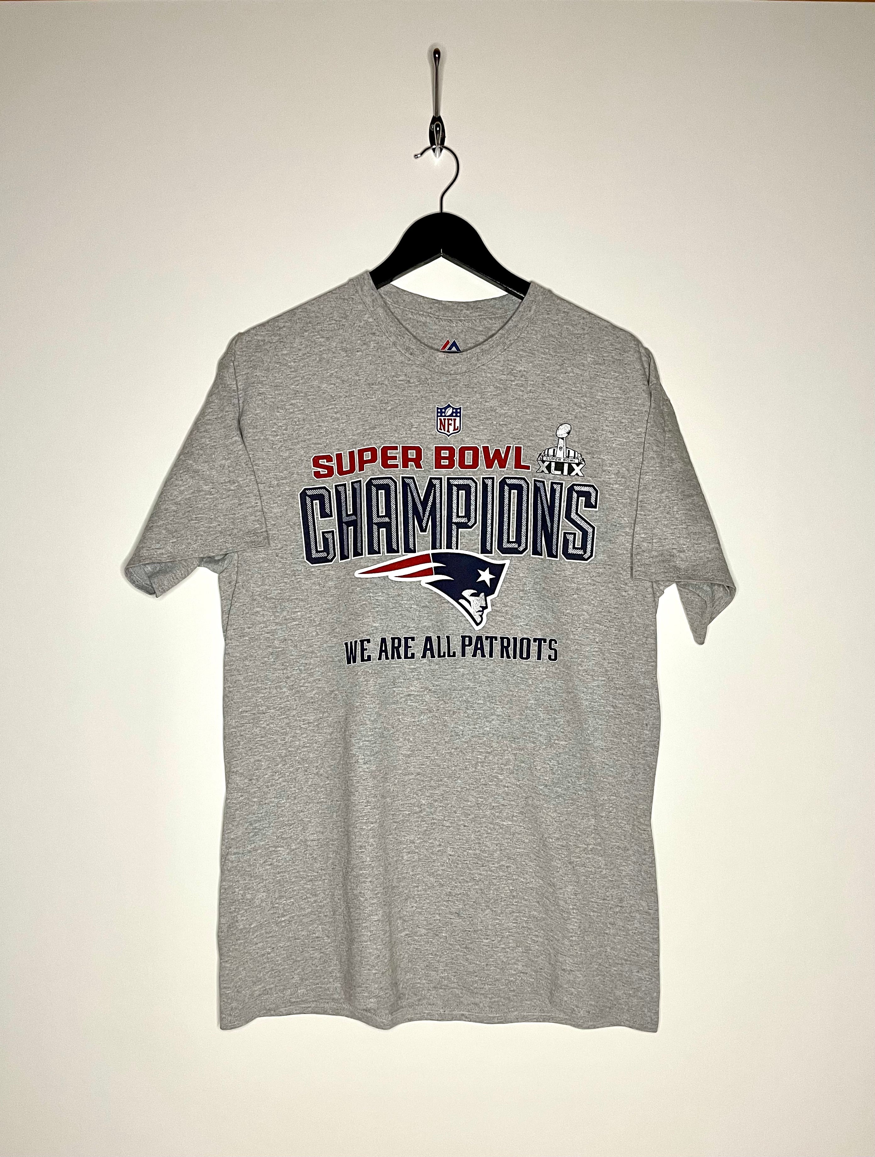 Majestic T-Shirt Super Bowl Champion XLIX (2015) Patriots Grau Größe L