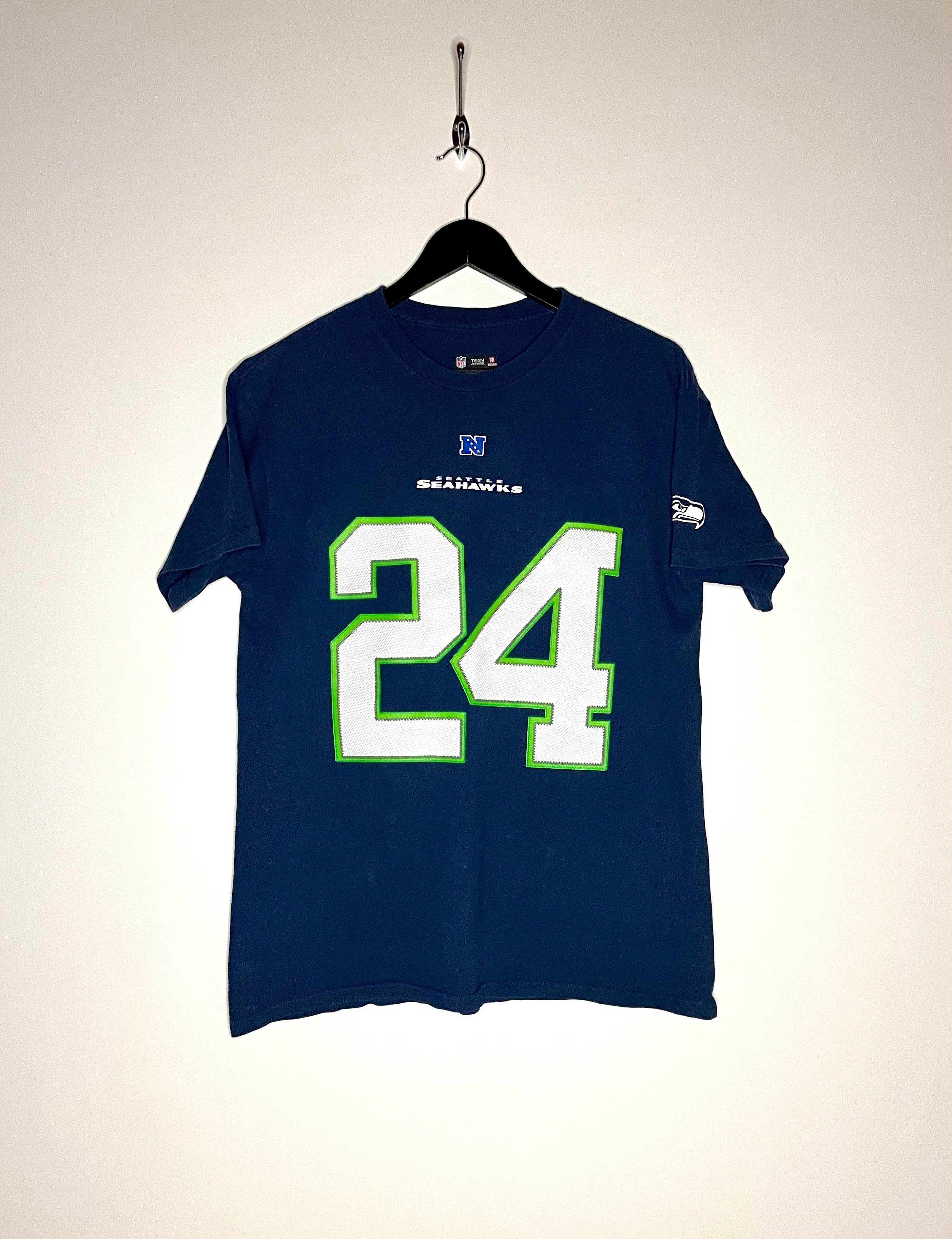 NFL T-Shirt Seattle Seahawks #24 Marshawn Lynch Blau Größe M