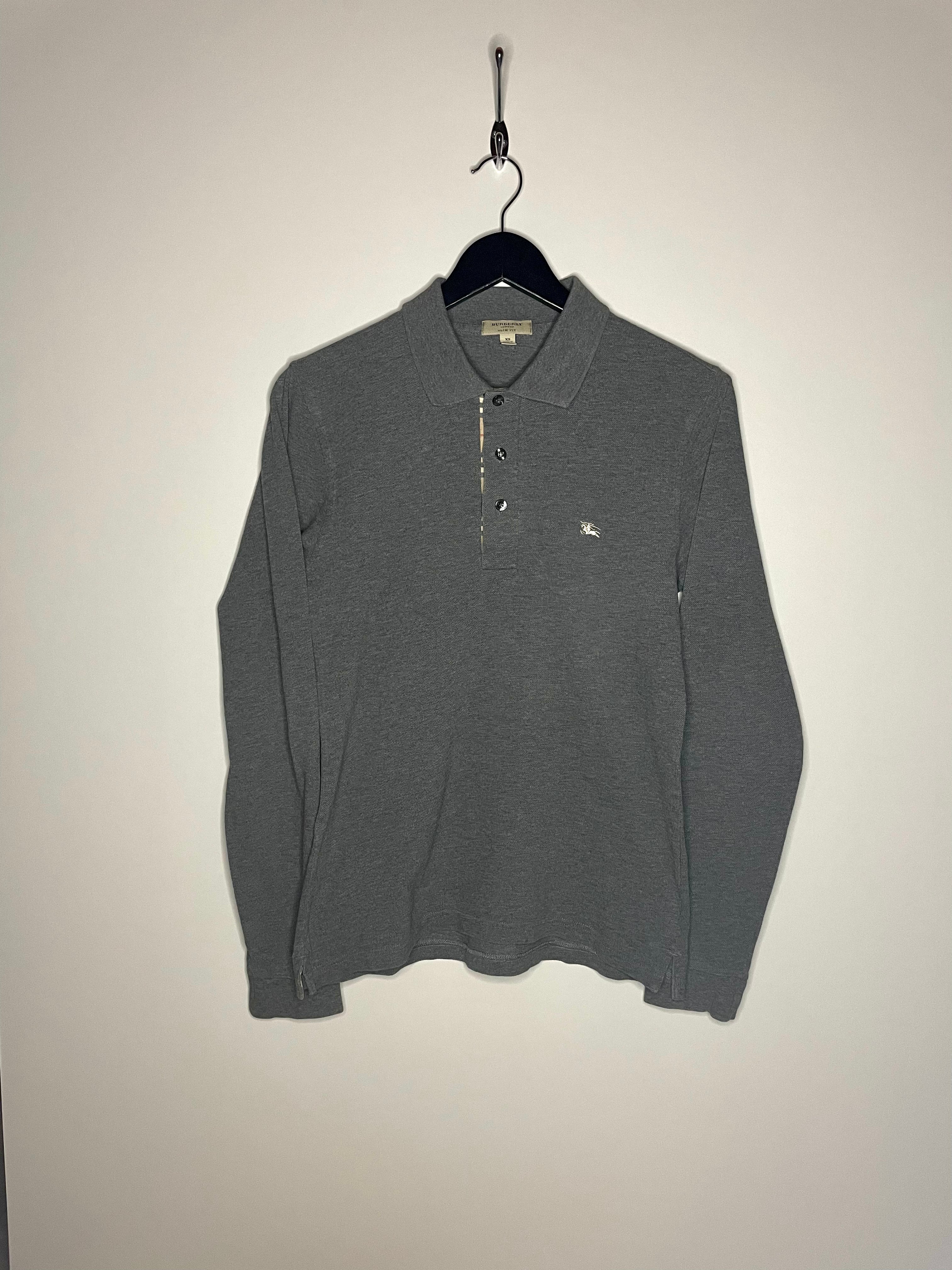 Burberry Poloshirt langarm Grau Gr e XS kaufen