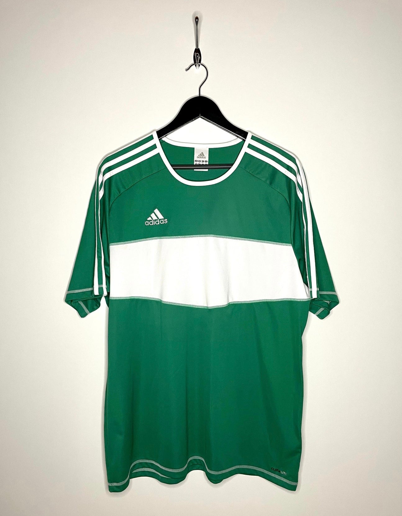 Adidas Sportshirt Grün/Weiß Größe L