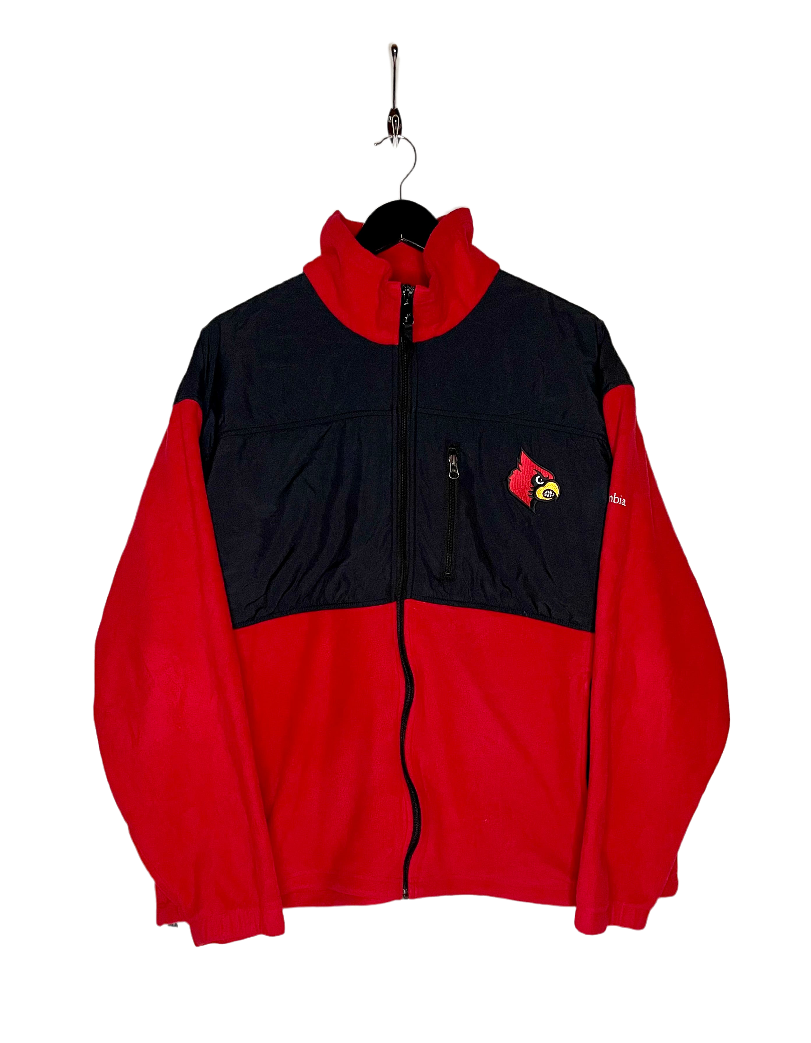 Columbia Fleece Jacket Louisville Cardinals Red/Black Size XL