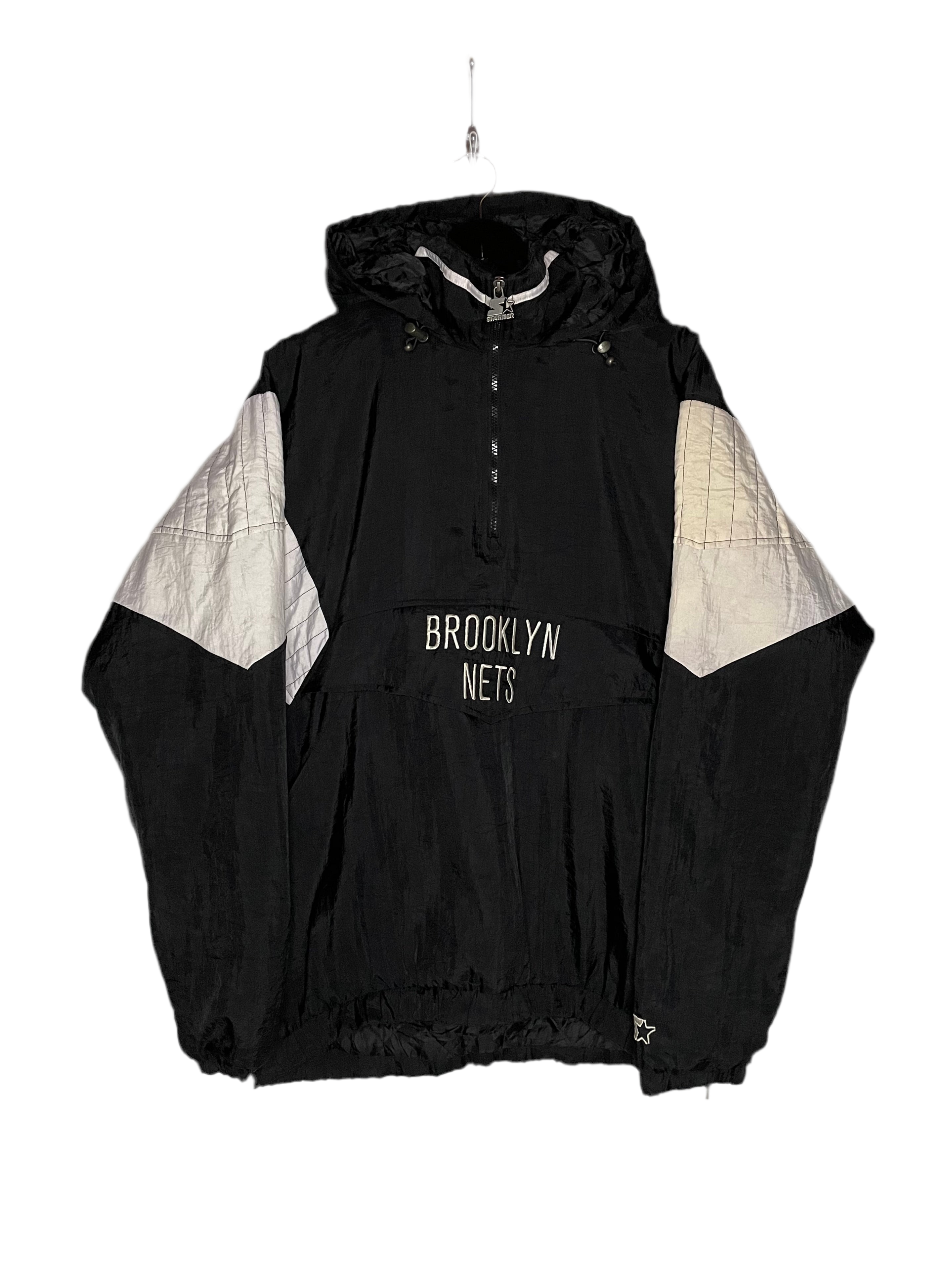 Starter Vintage Windbreaker Brooklyn Nets Schwarz/Weiß Größe XL