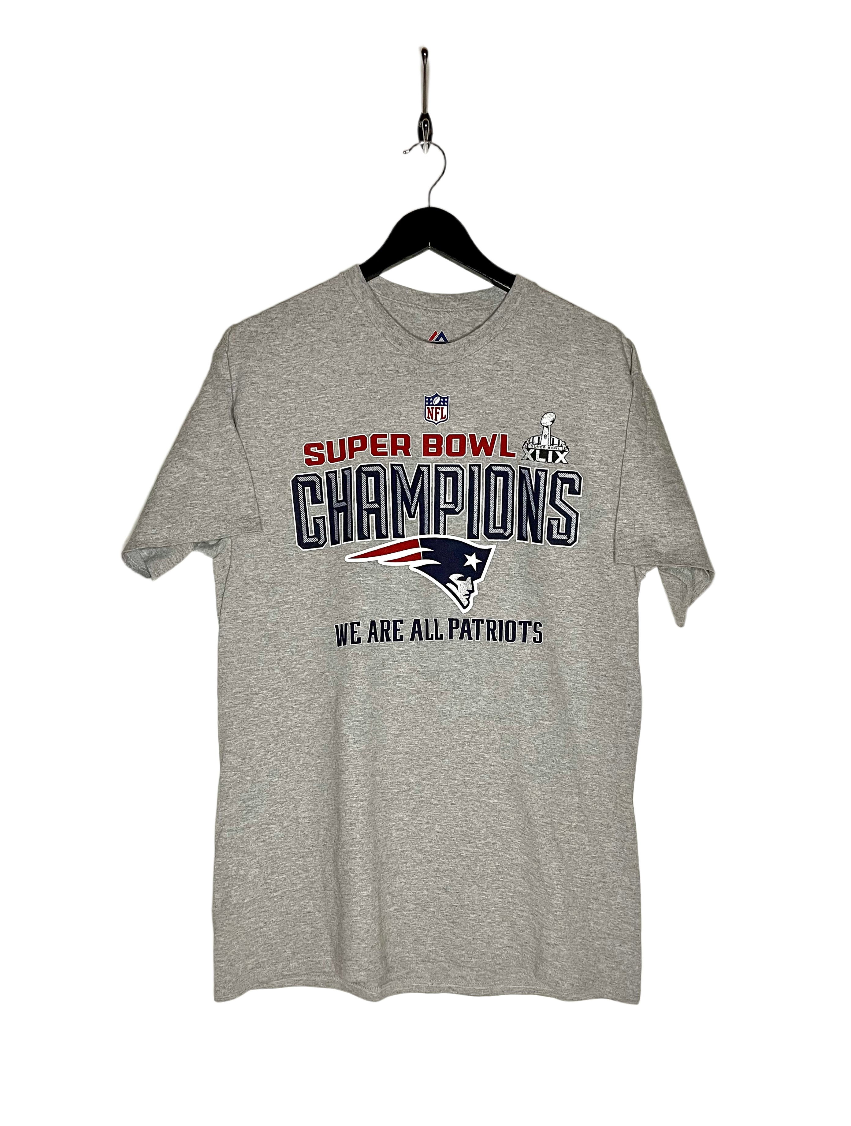 Majestic T-Shirt Super Bowl Champion XLIX (2015) Patriots Grau Größe L