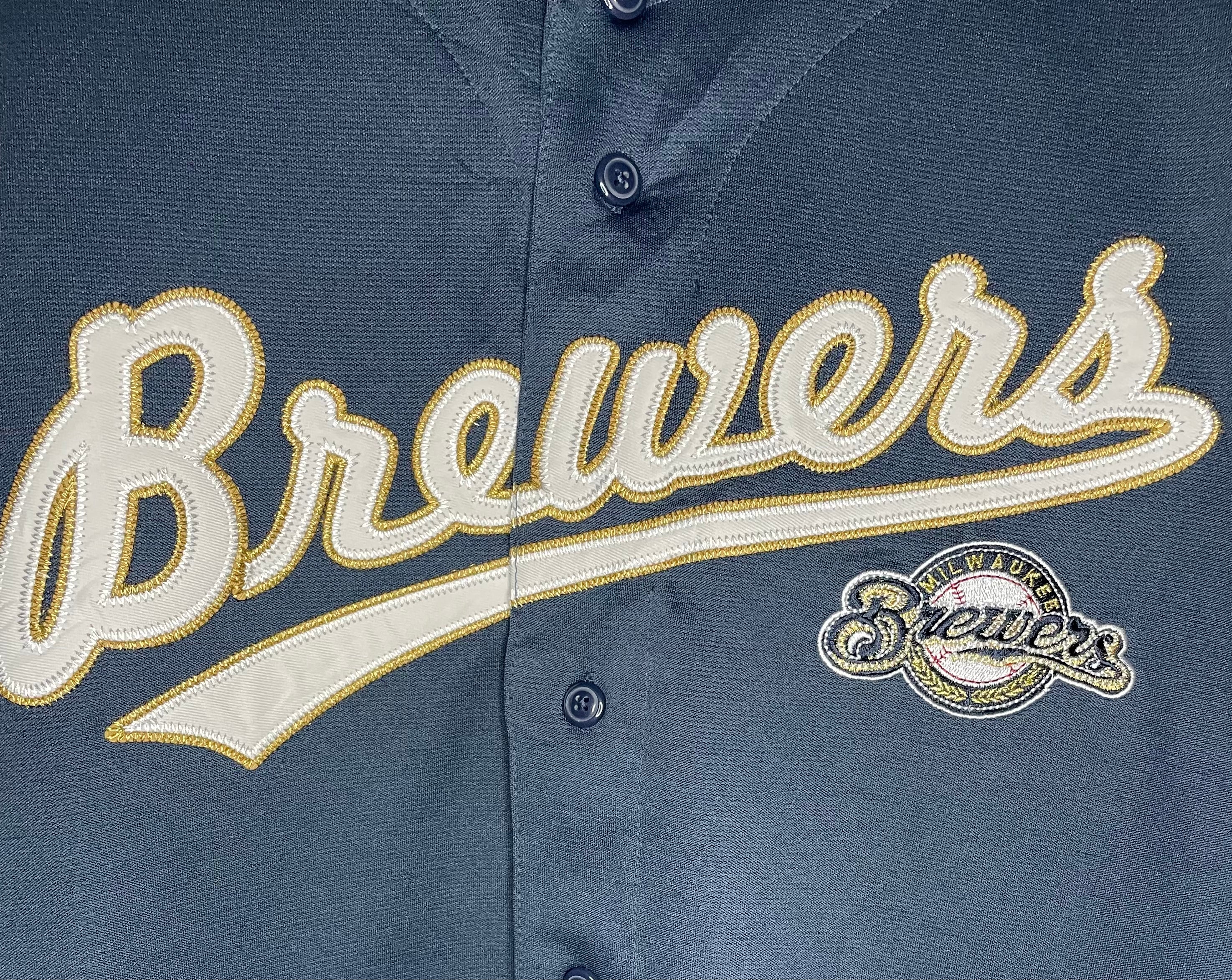 True Fan Milwaukee Brewers Jersey Blau/Gold Größe L