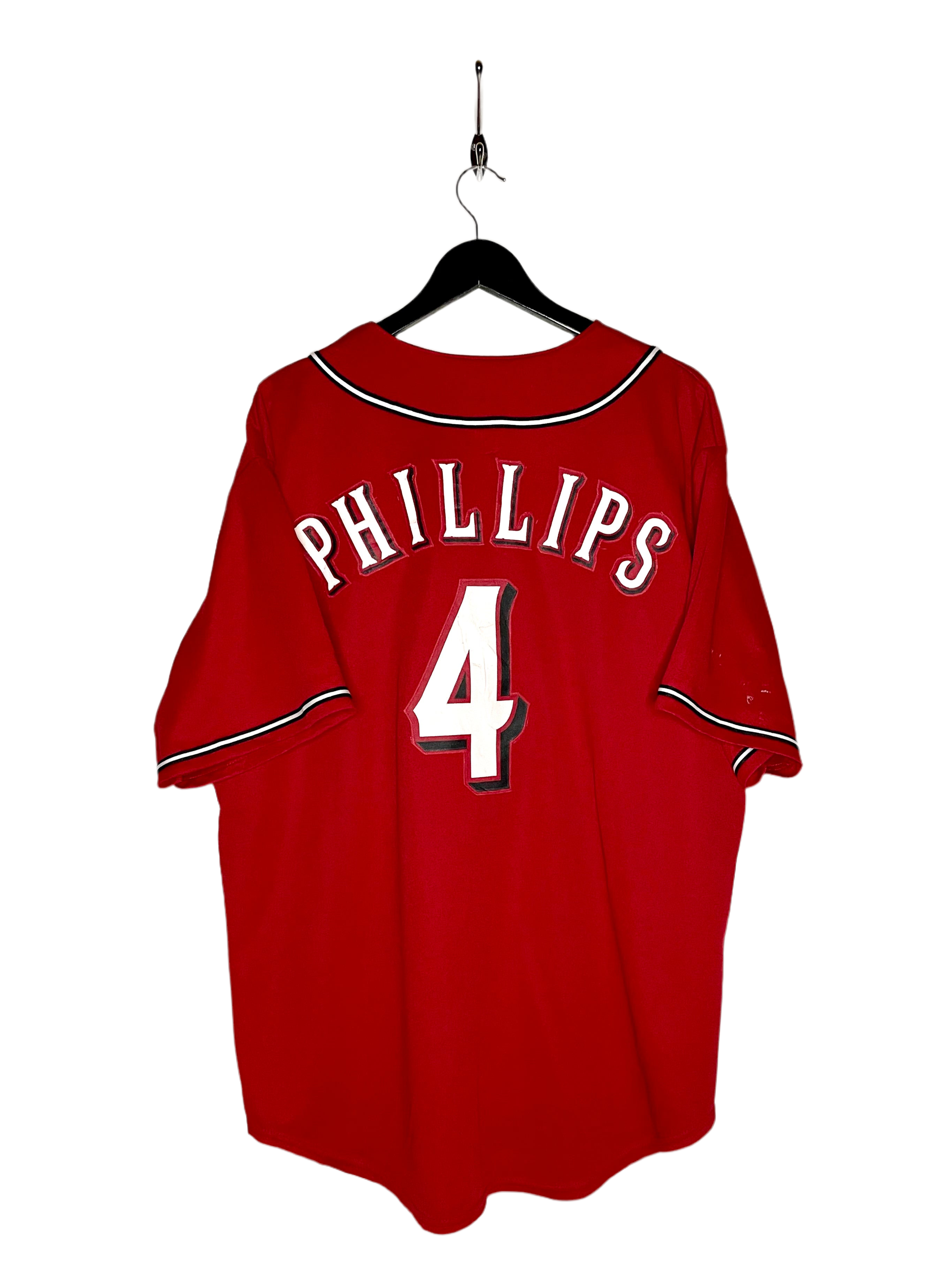 Majestic Jersey Cincinnati Reds Los Rojos #4 Brandon Phillips Red Size XL