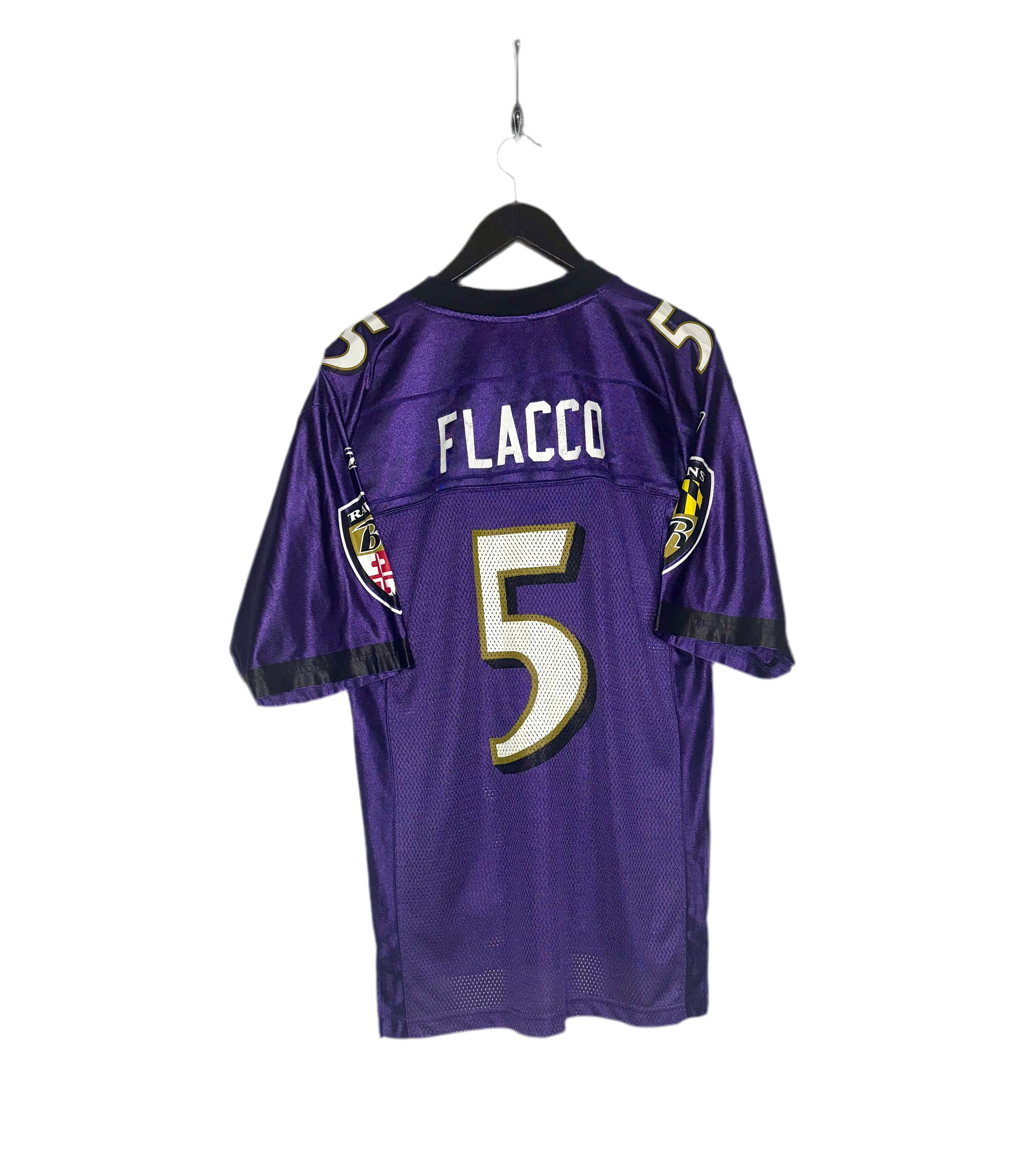 Reebok NFL Baltimore Ravens Jersey #5 Joe Flacco Lila Größe S