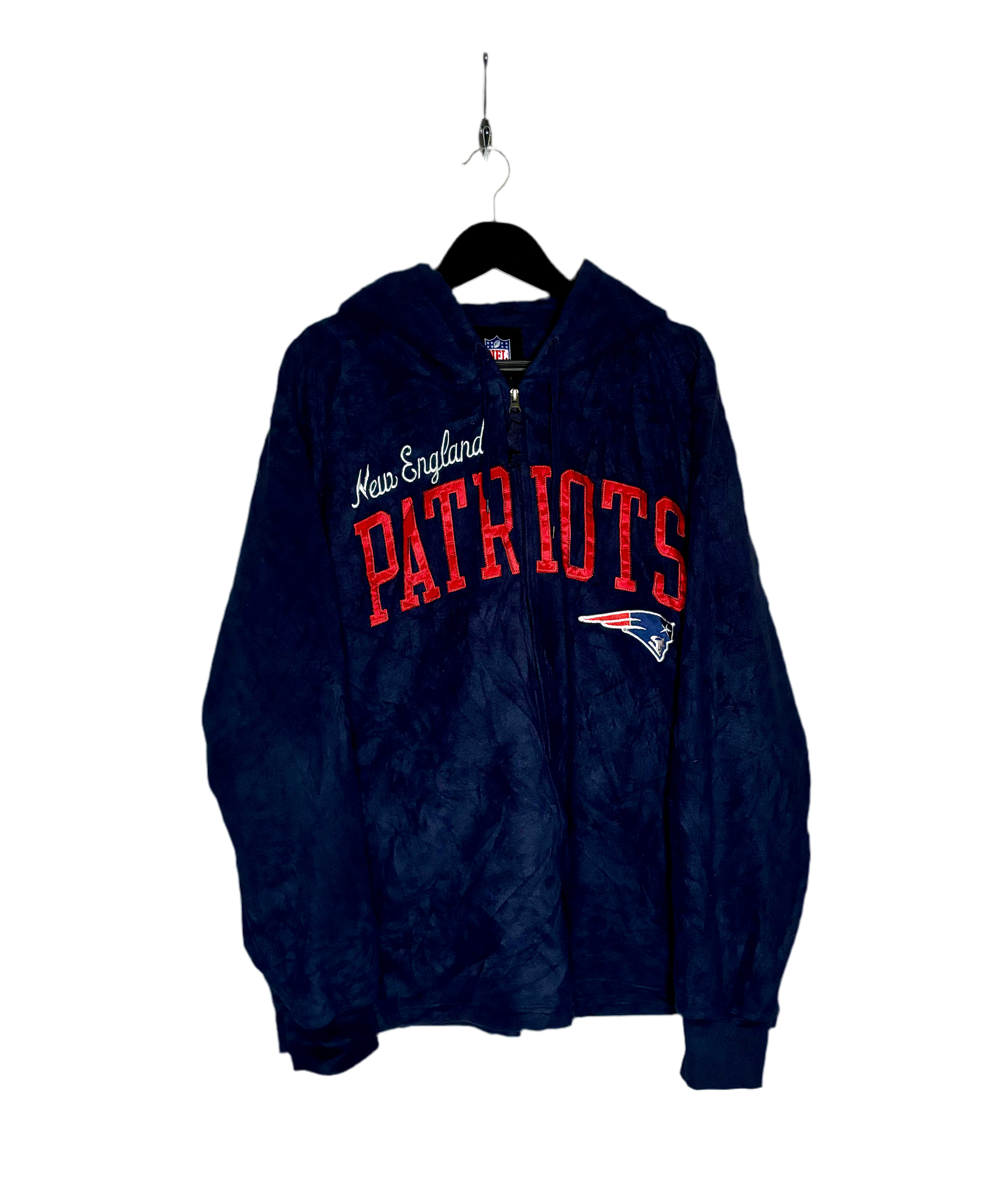 NFL New England Patriots Fleece Sweatshirt Jacke Blau Größe XXL