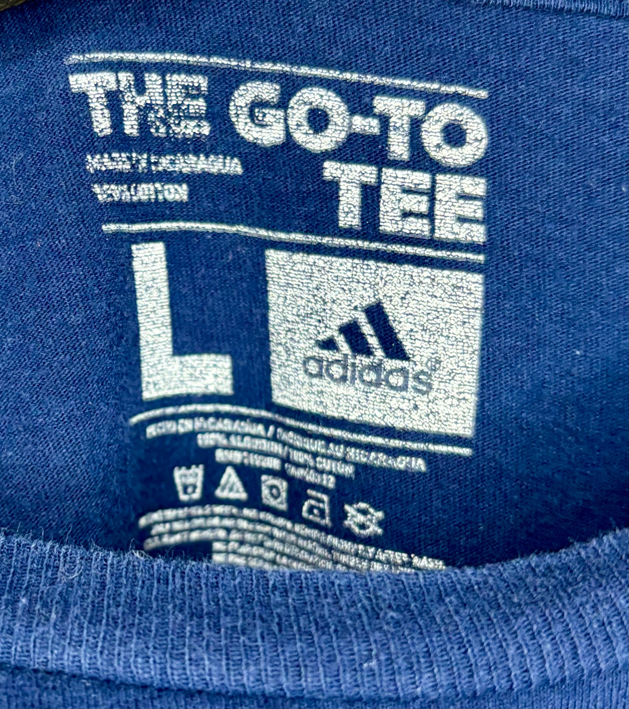 Adidas Notre Dame University T-Shirt Blau Größe L