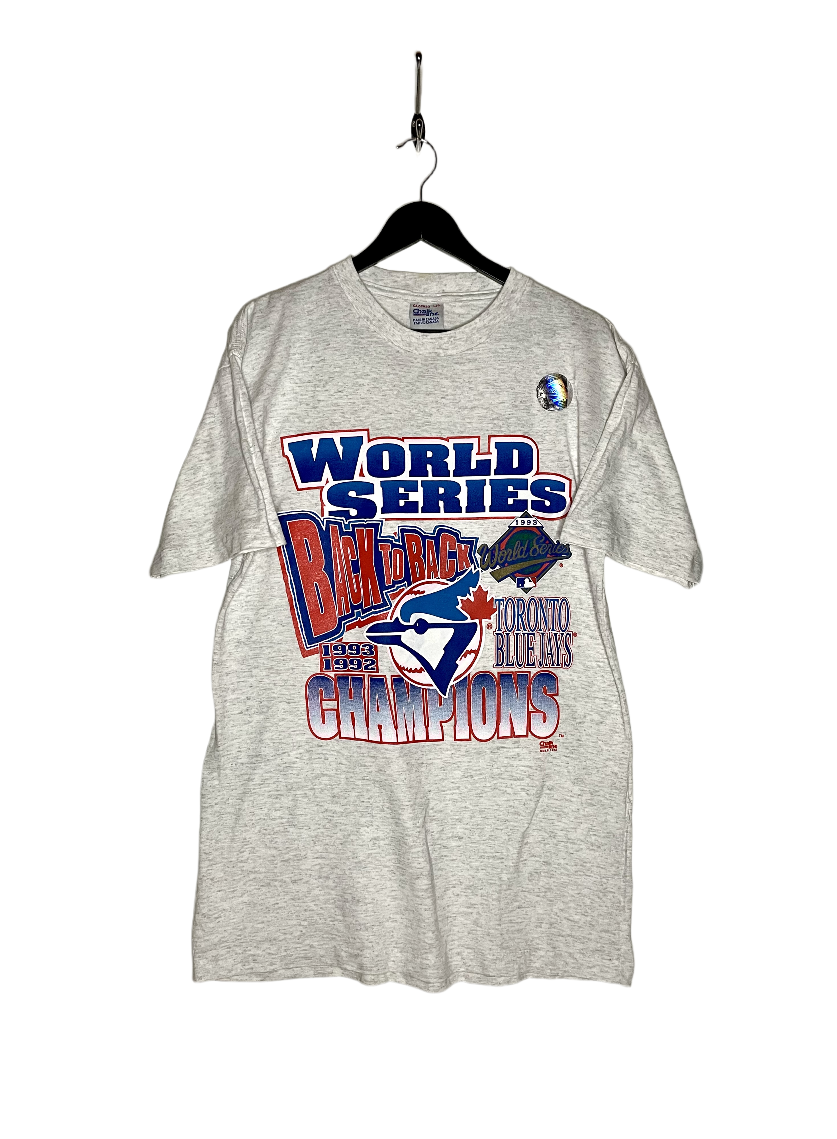 Chalk Line T-Shirt World Series 1993 Totonto Blue Jays Grau Größe L