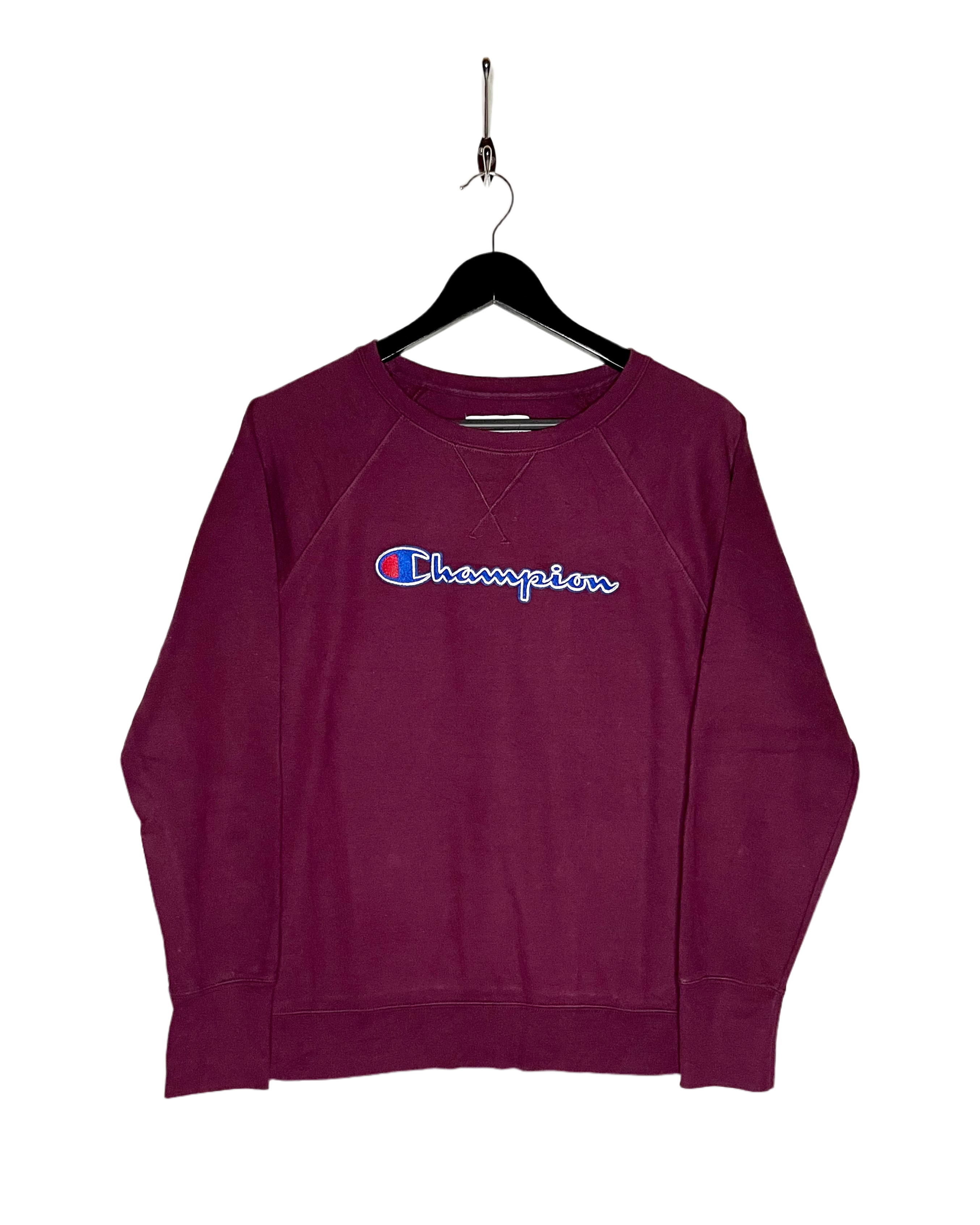 Champion Vintage Sweater Embroidered Wine Red Size M