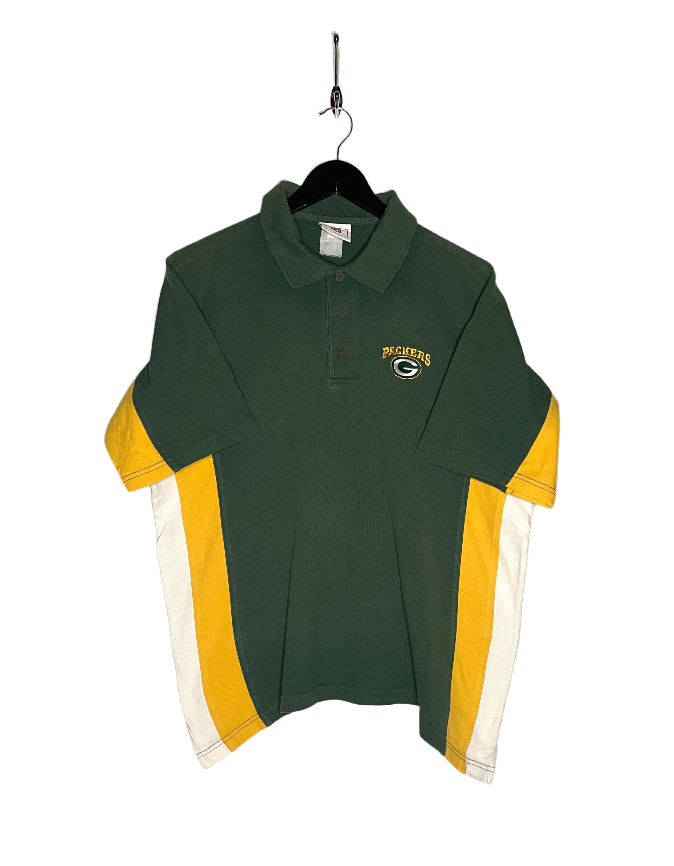 NFL Vintage Poloshirt Green Bay Packers Grün/Gelb Größe L