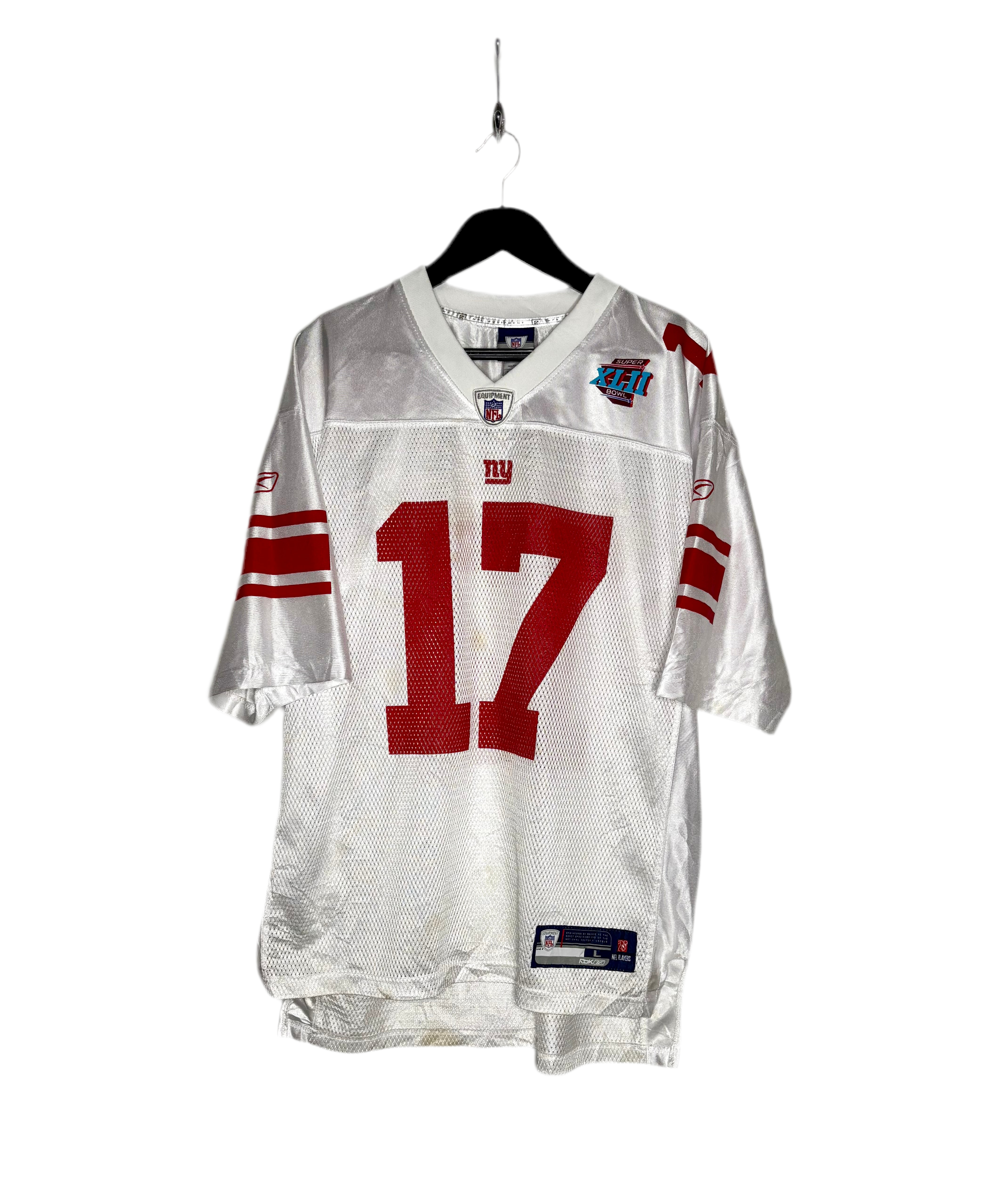 Reebok NFL Vintage New York Giants Jersey #17 Plaxico Burress Weiß Größe L