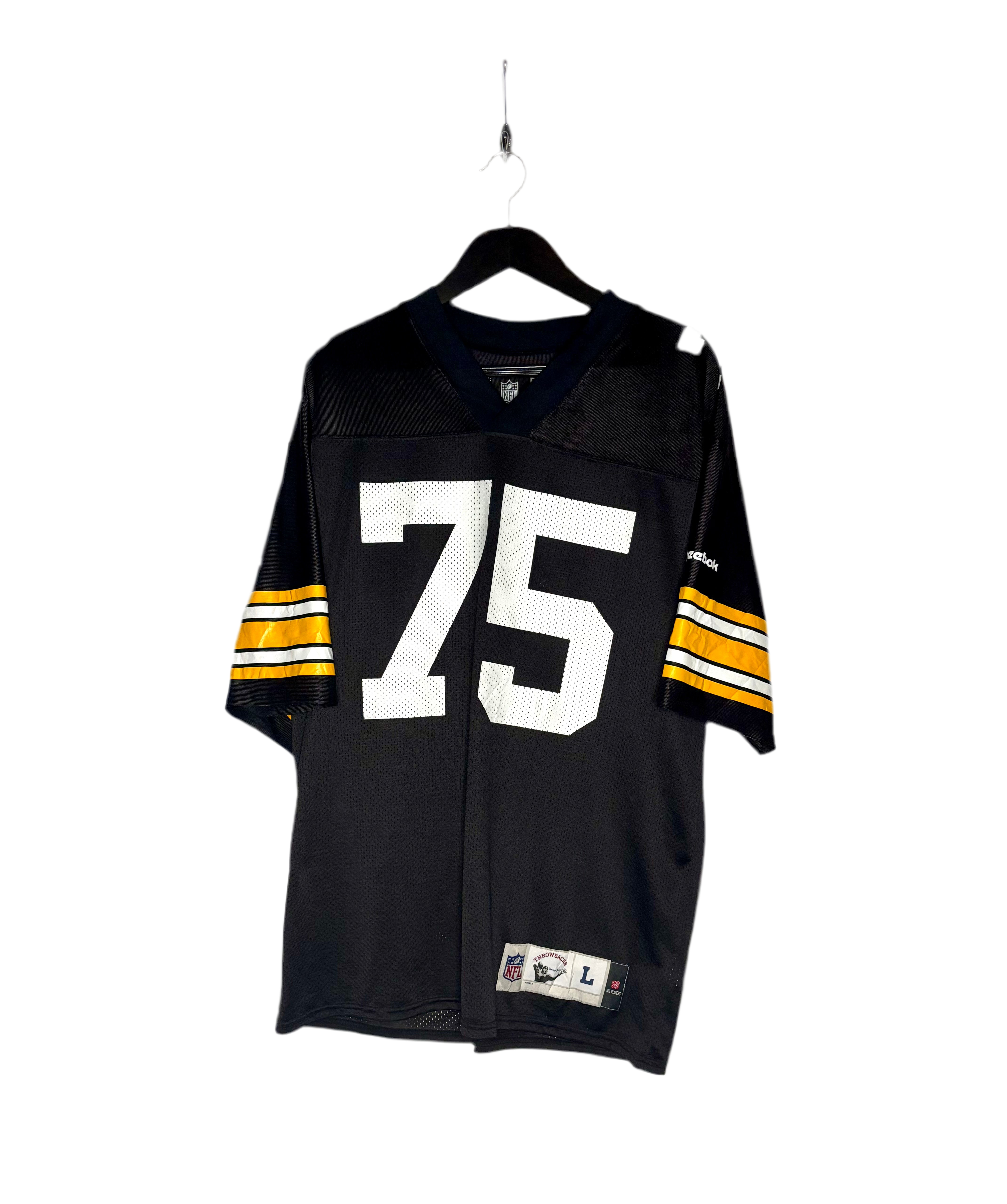 Reebok NFL Vintage Pittsburgh Steelers Jersey #75 Joe Greene Schwarz Größe L