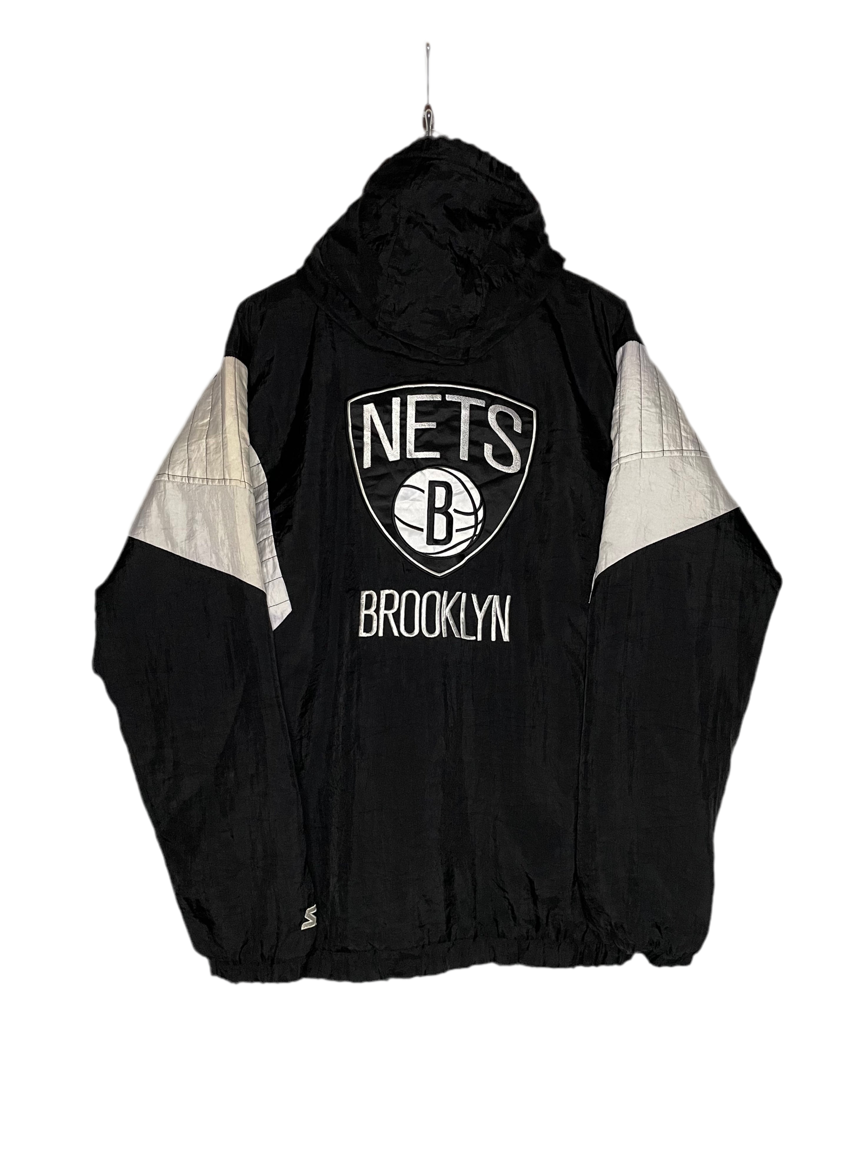 Starter Vintage Windbreaker Brooklyn Nets Schwarz/Weiß Größe XL