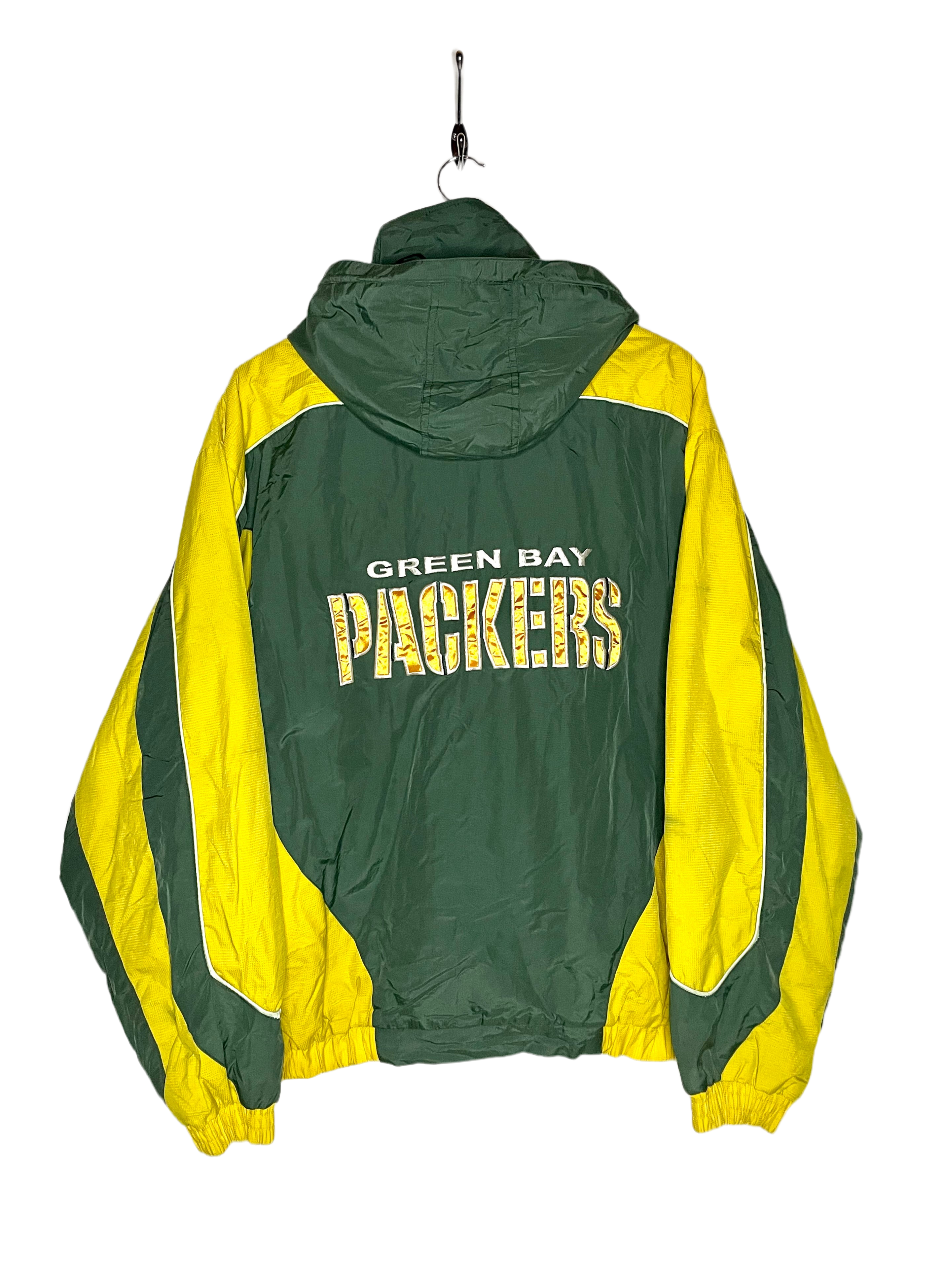 NFL Vintage Green Bay Packers Anorak Verde/Amarillo Talla XL 