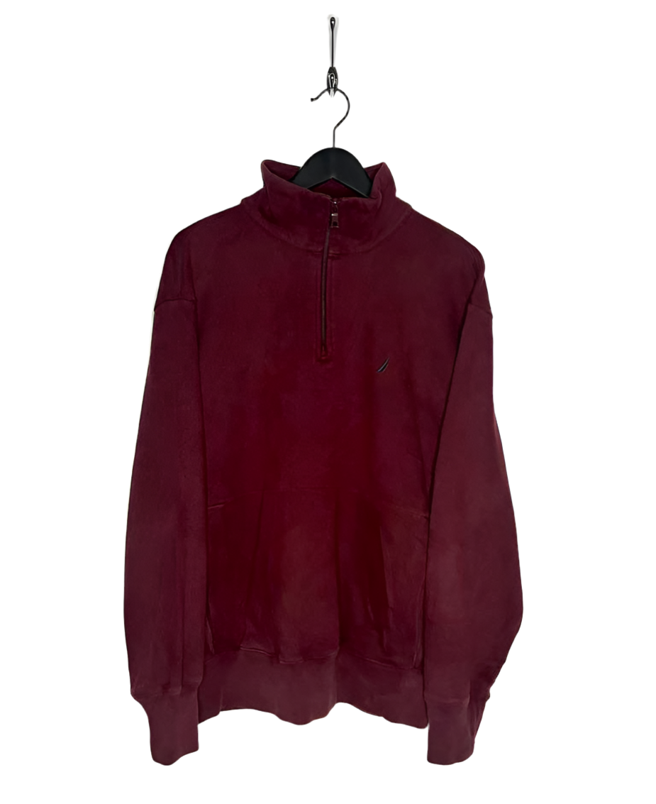 Nautica Q-Zip Sweater Weinrot Größe L