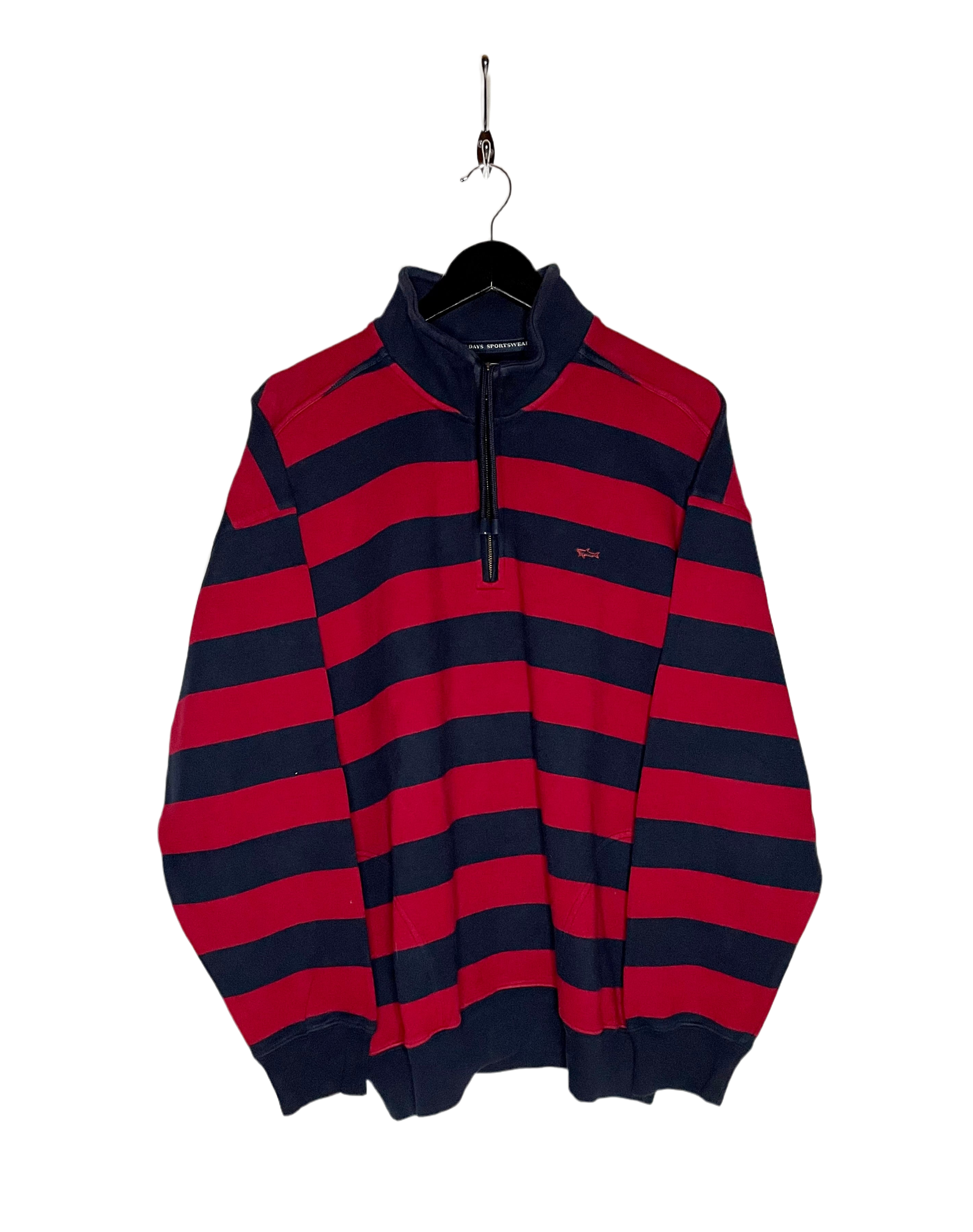 Paul &amp; Shark Vintage Q-Zip Sweater Red/Blue Size XL 