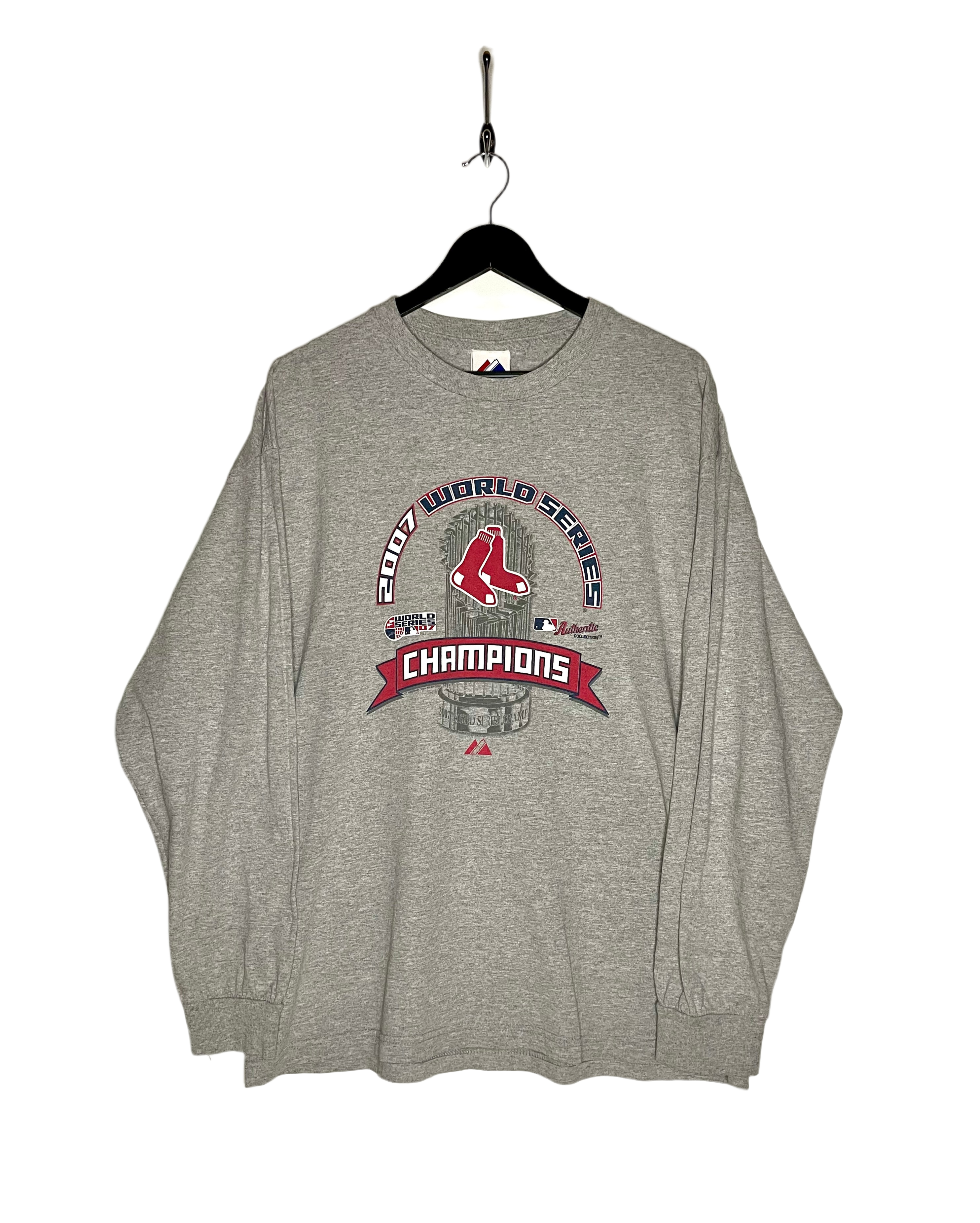 Majestic Longsleeve Boston Red Sox World Series Champion 2007 Grau Größe XL