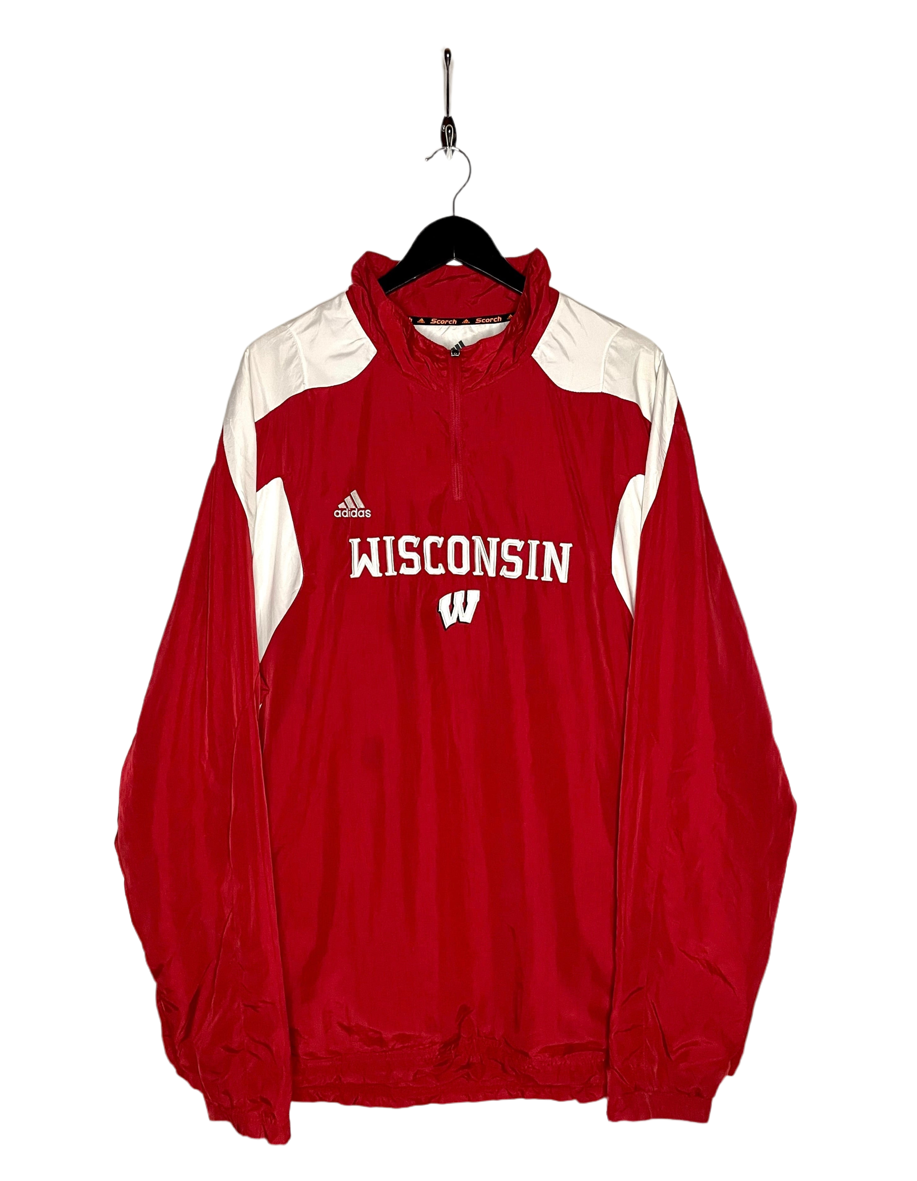 Cortavientos Adidas Wisconsin Badgers Rojo/Blanco Talla 2XL 