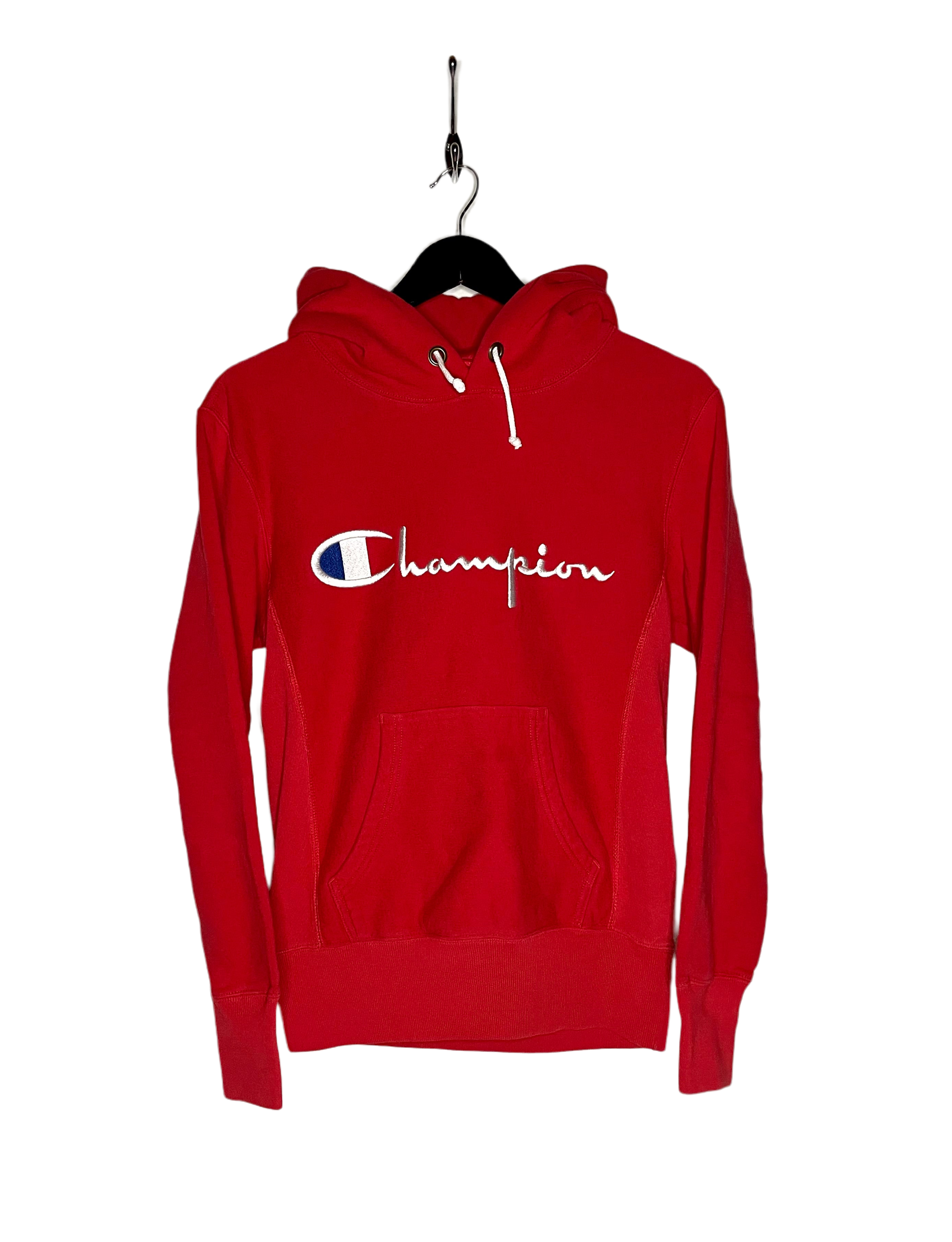 Champion Hoodie Embroidered Red Size XS