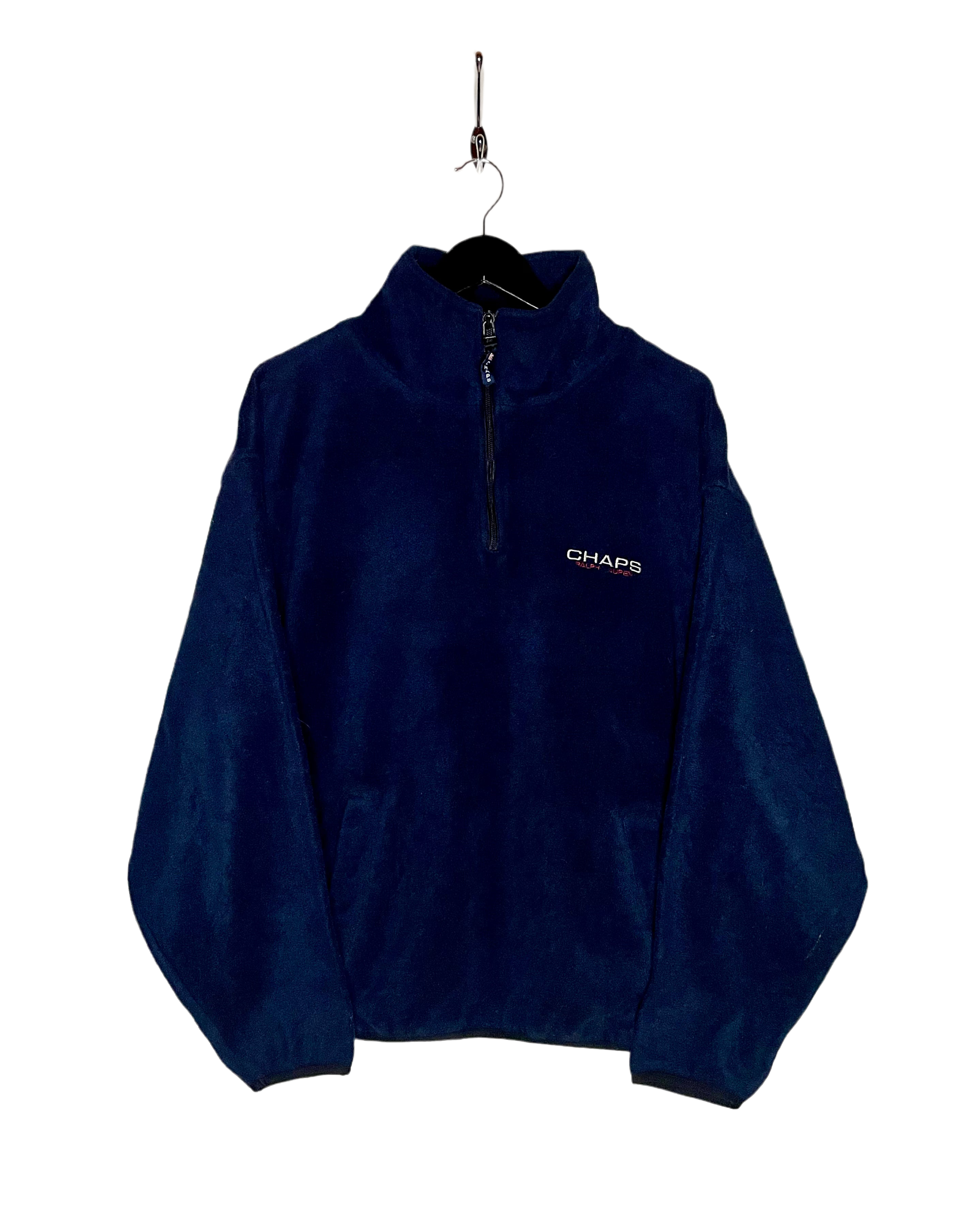 Chaps Ralph Lauren Fleece Q-Zip Sweater Blue Size L