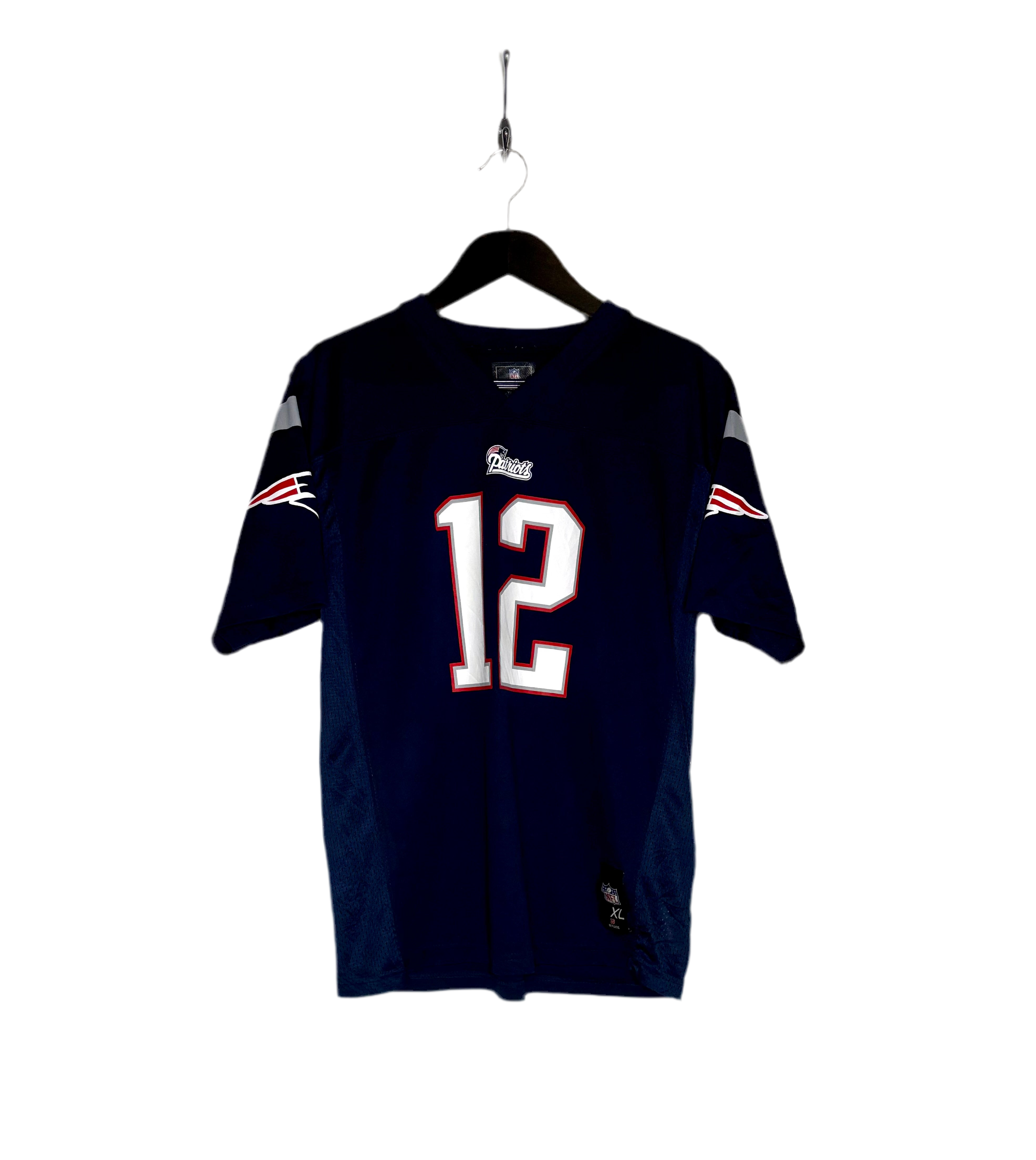 NFL New England Patriots Jersey #12 Tom Brady Blau Größe XL Kinder