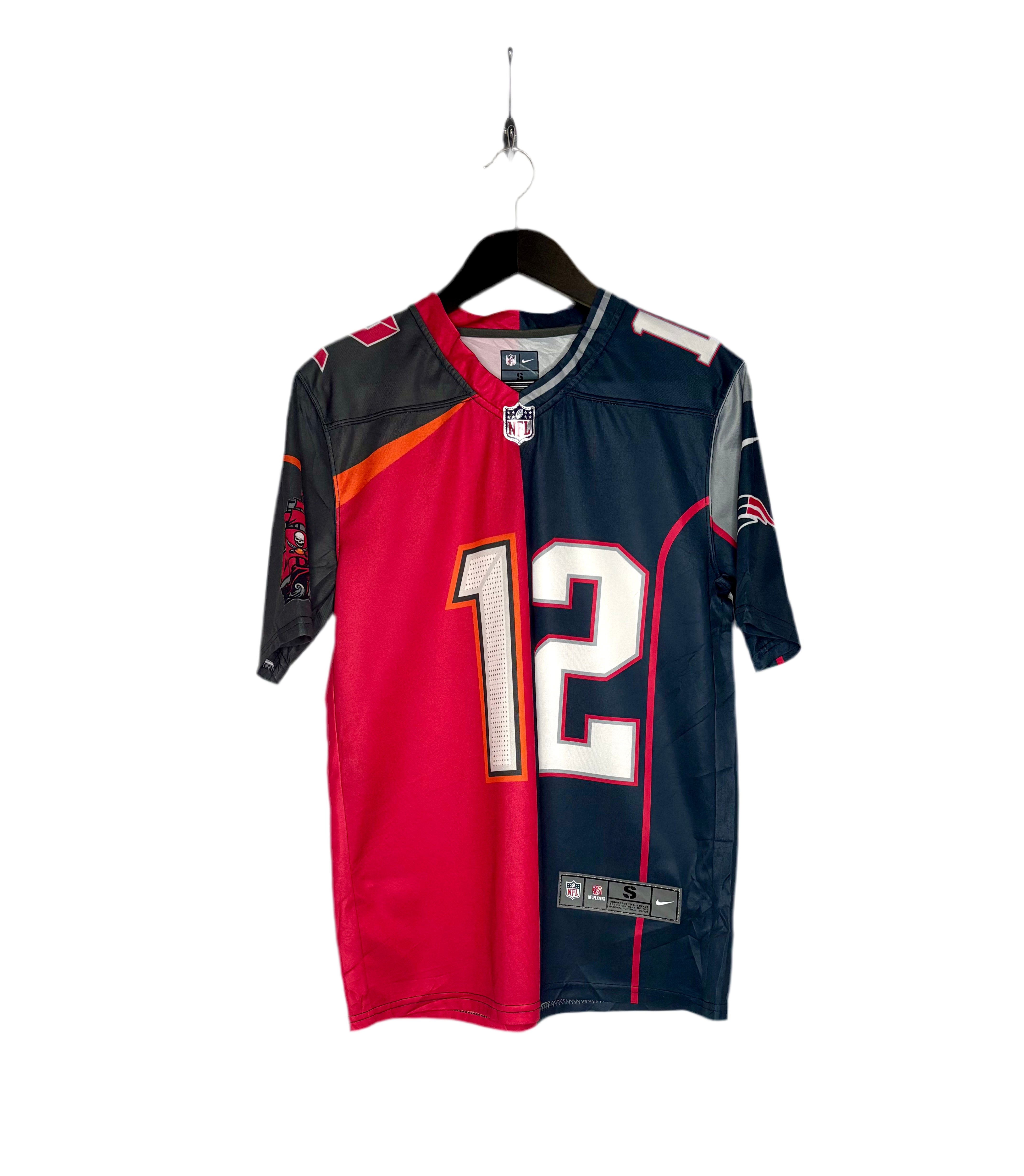 Nike NFL Split Jersey #12 Tom Brady Bunt Größe S