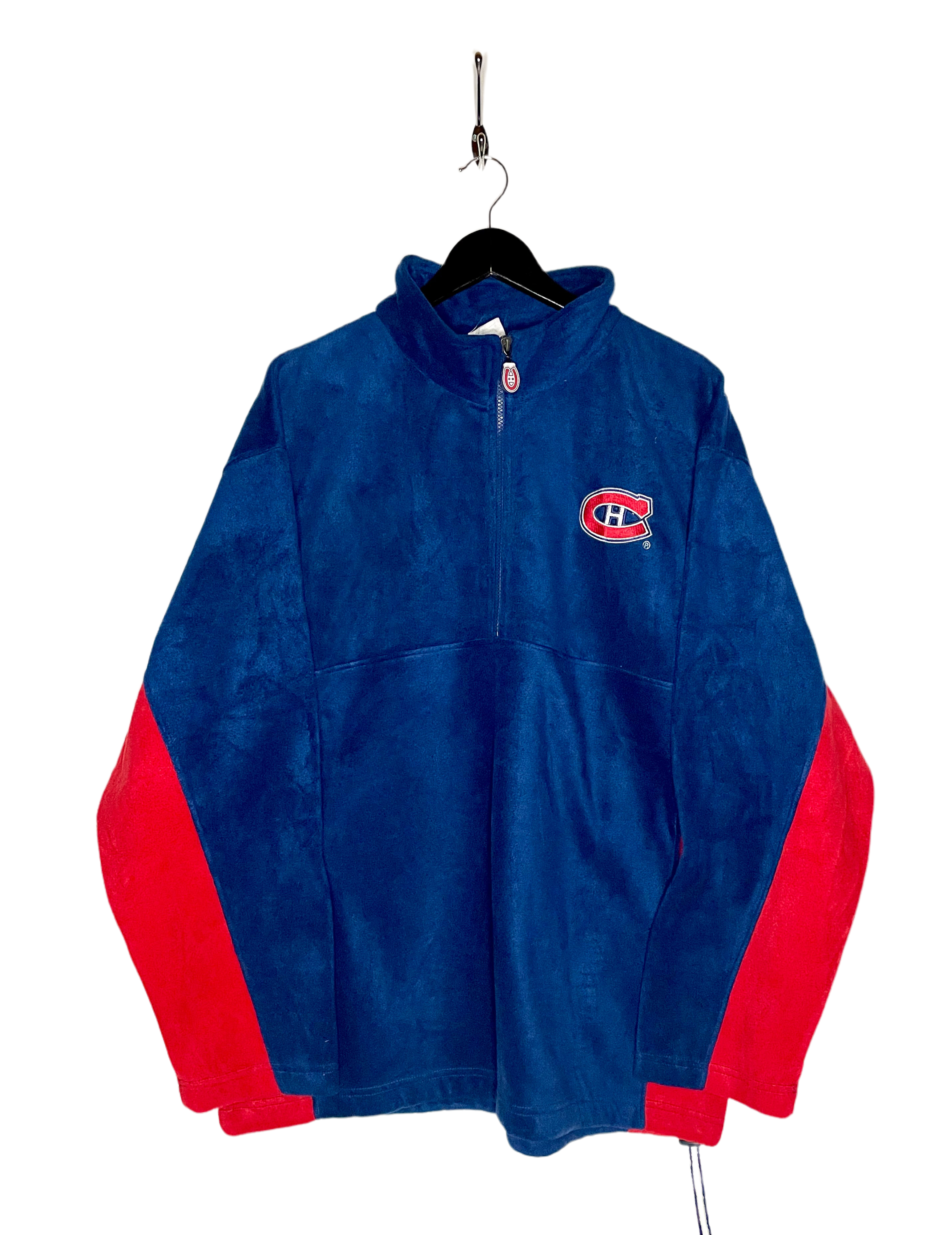 NHL Fleece Q-Zip Sweater Montreal Canadiens Blau/Rot Größe L