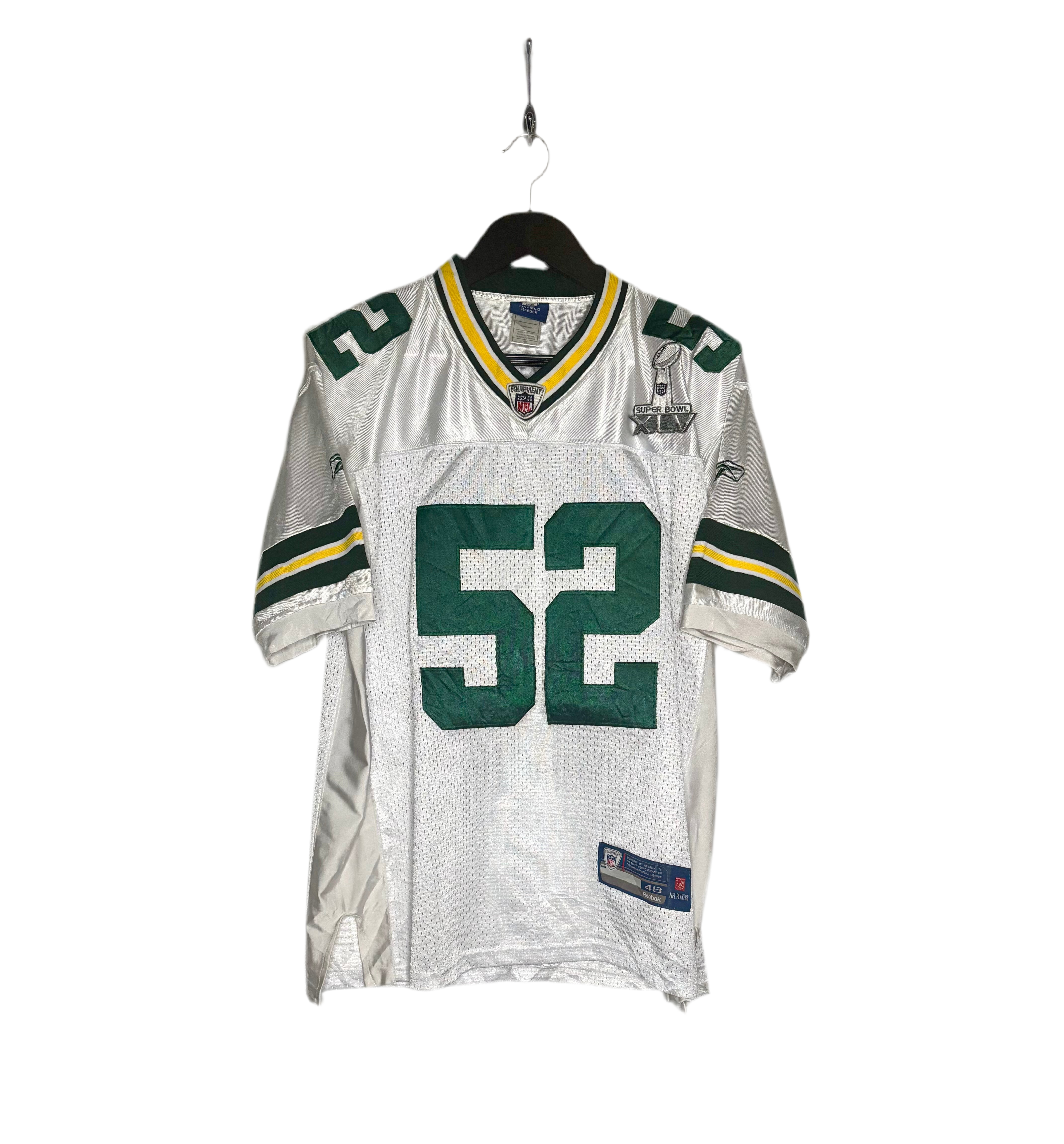 Reebok NFL Vintage Super Bowl Green Bay Packers Jersey #52 Clay Matthews Weiß Größe L