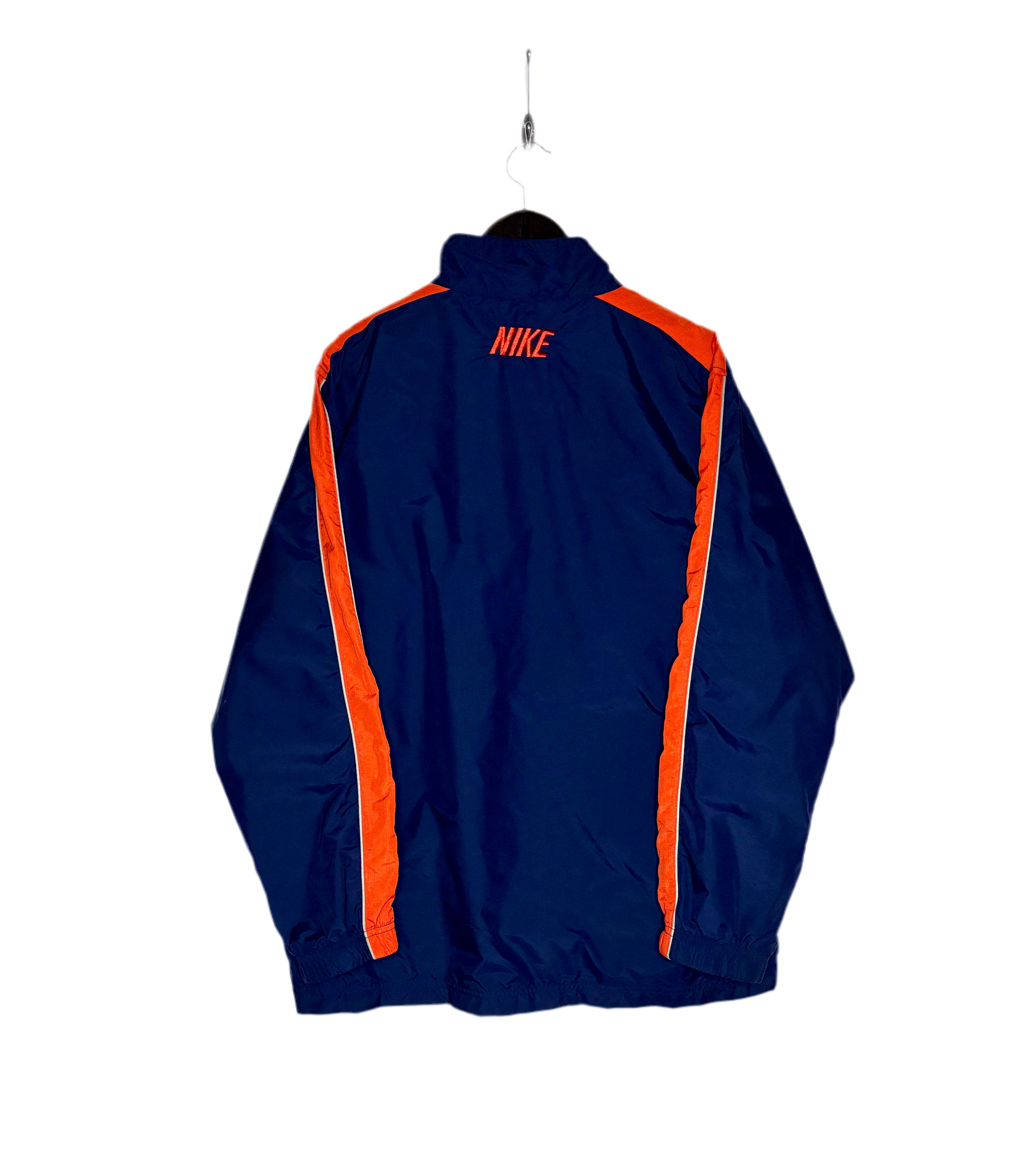 Nike Vintage Trainingsjacke Blau/Orange bestickt Größe L