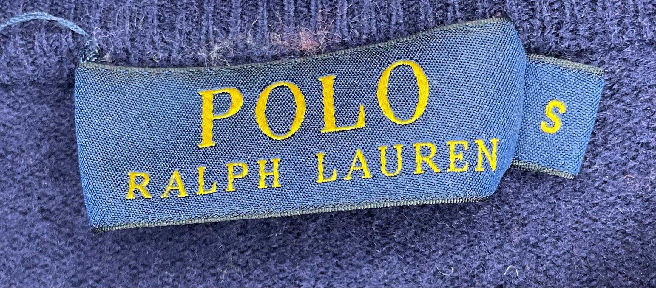 Ralph Lauren Vintage Merino Pullover Orange/Blau Größe S