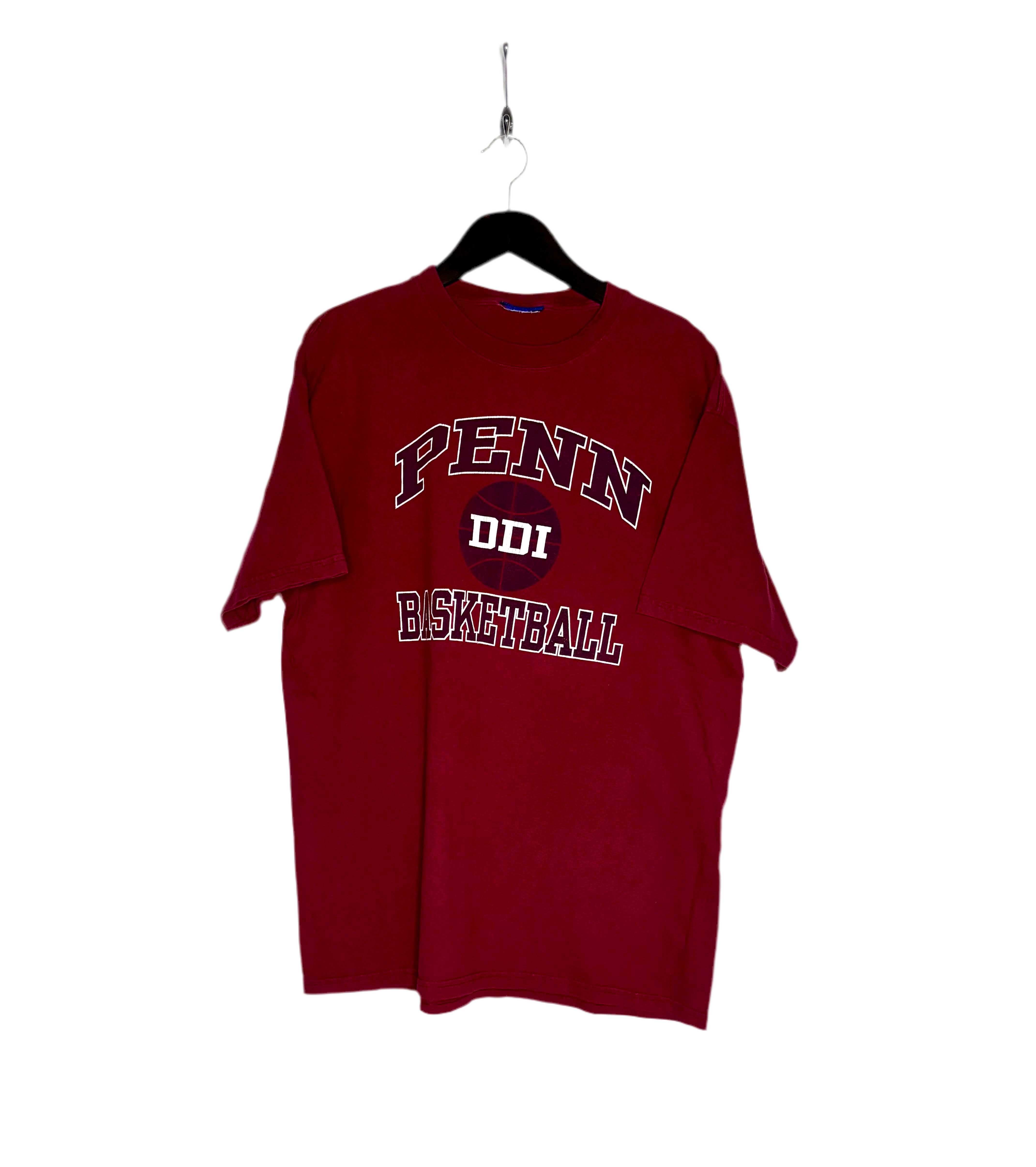 Reebok Vintage Penn DDI Basketball T-Shirt Rot Größe XL