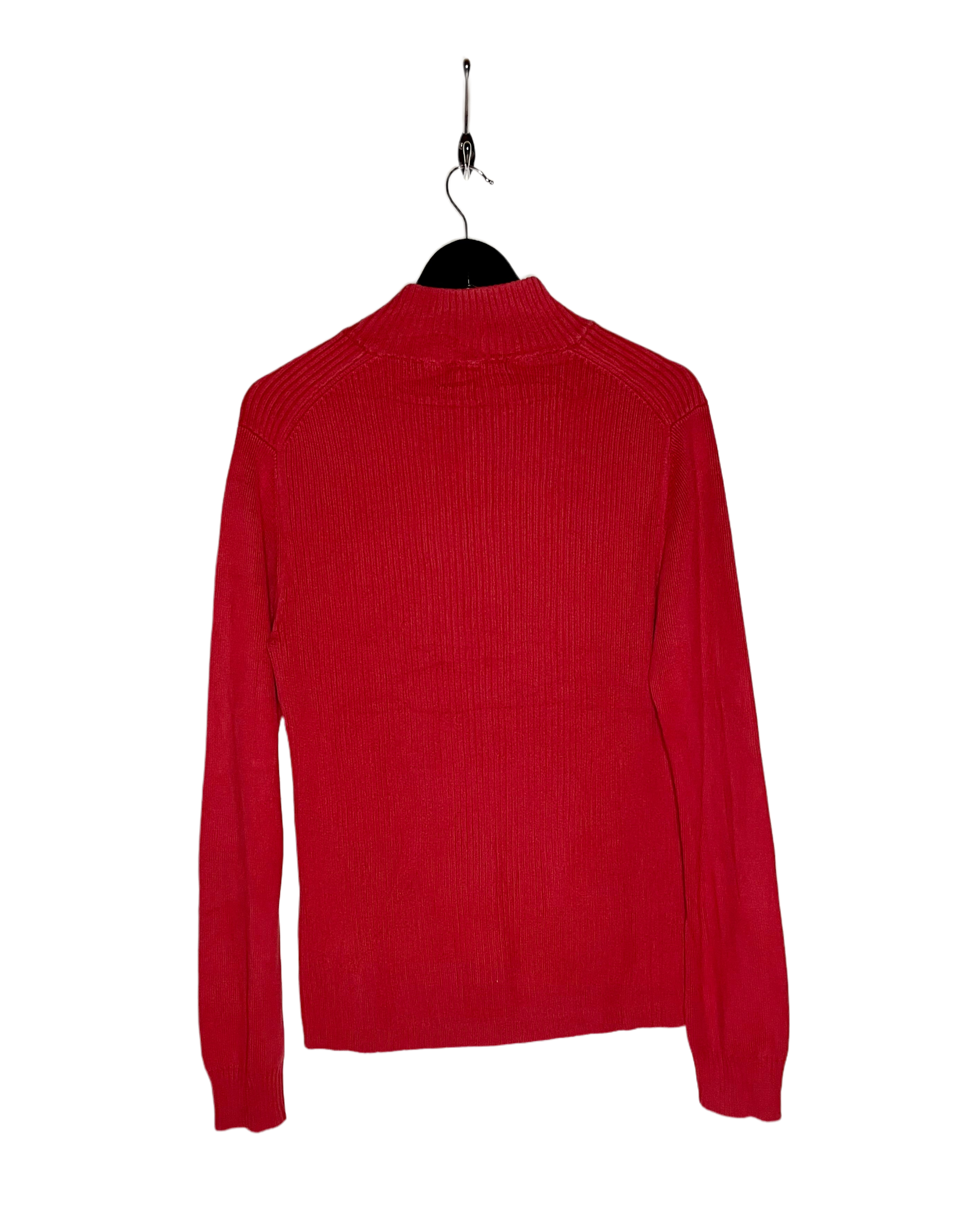 Tommy Hilfiger Vintage Q-Zip Sweater Red Size L