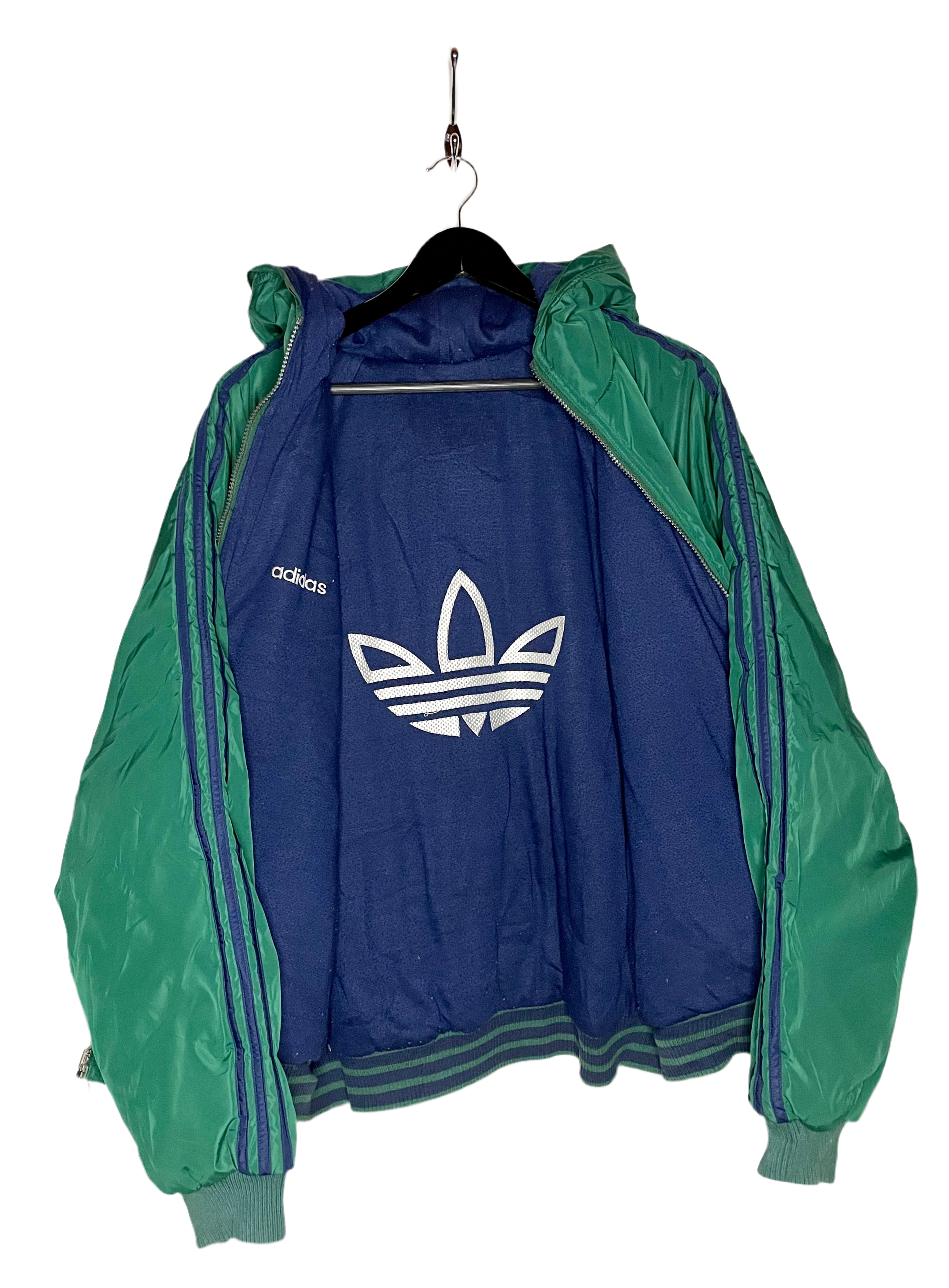 Adidas vintage reversible jacket green/blue size L 