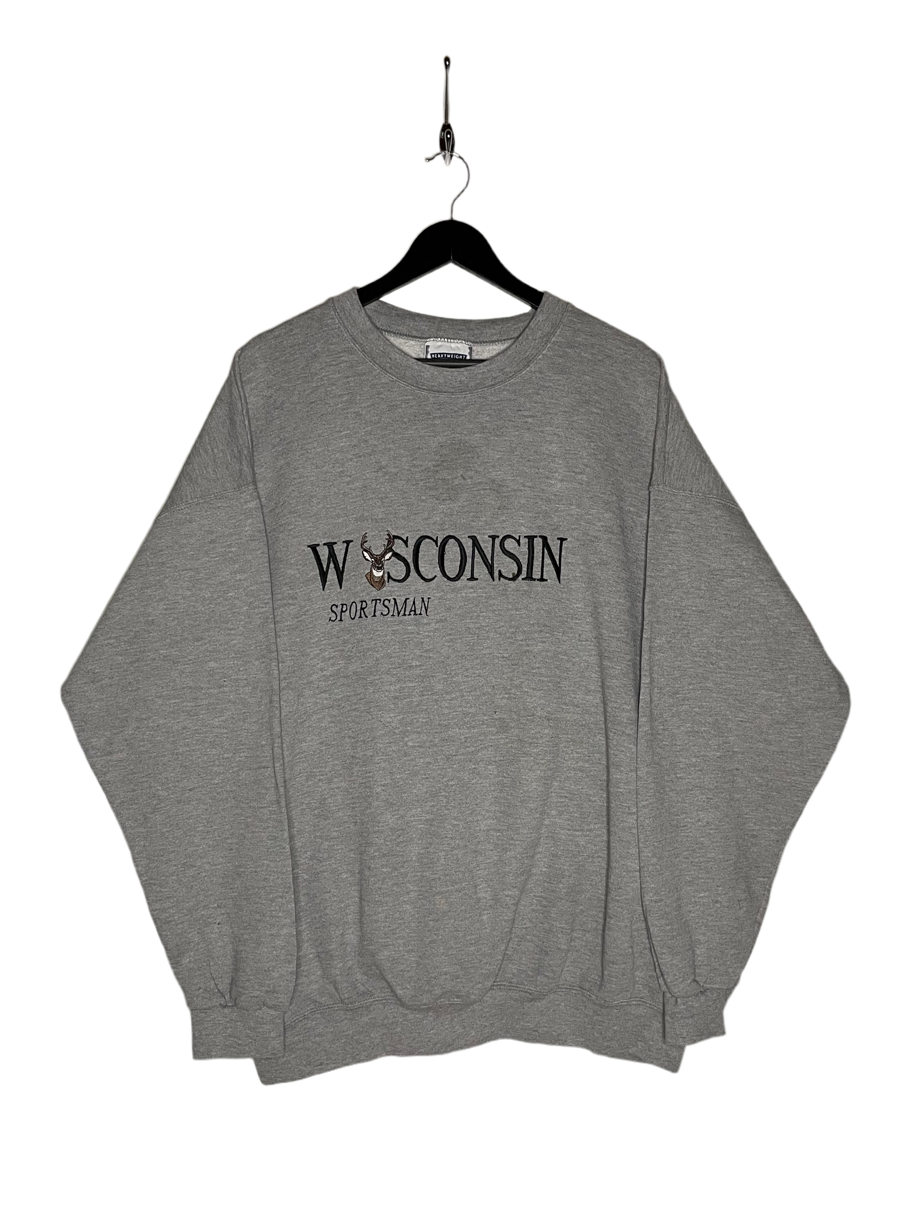 LEE Vintage Sweater Wisconsin Sportsman Grau Größe XXL