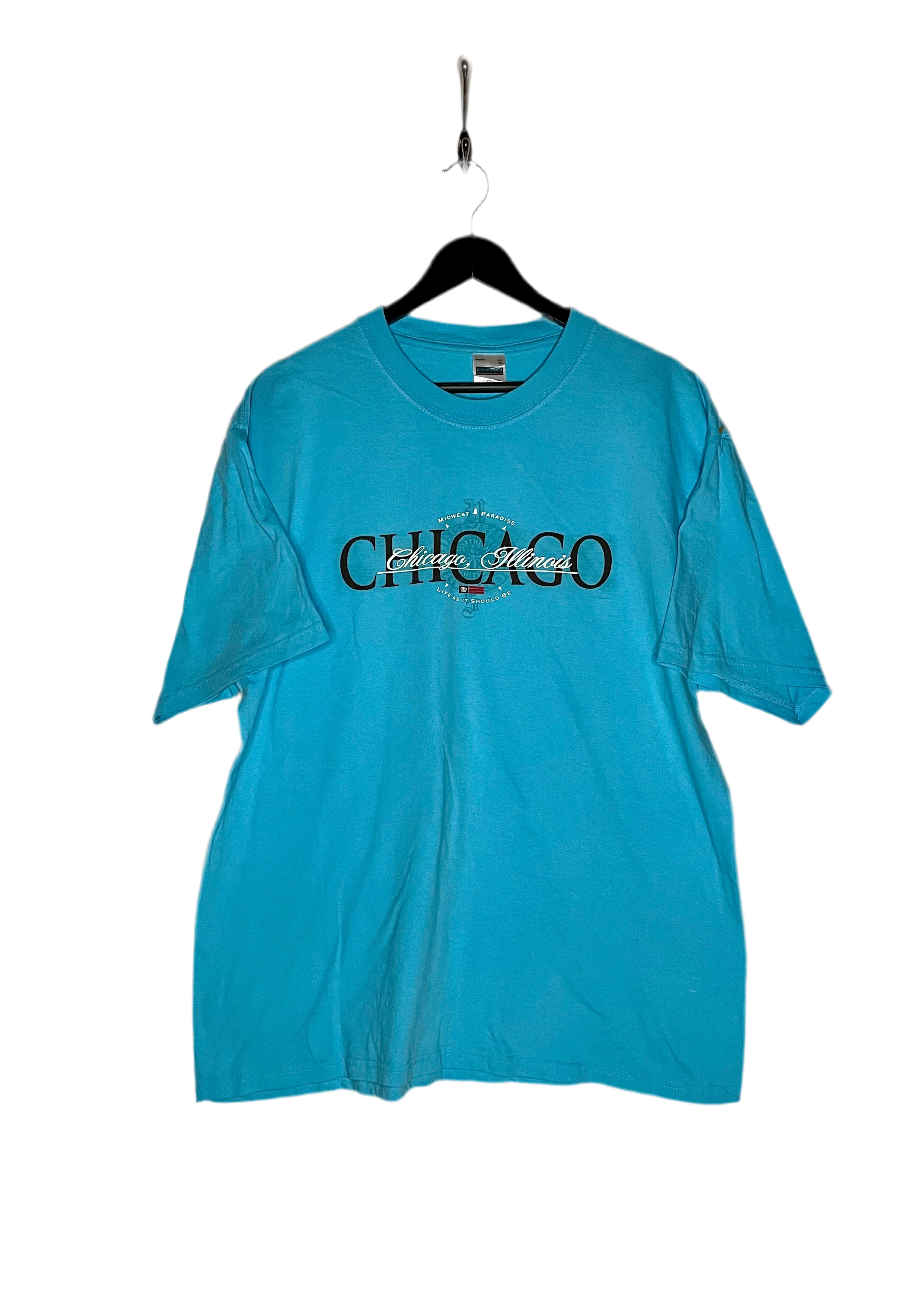 Vintage T-Shirt Chicago Hellblau Größe XL