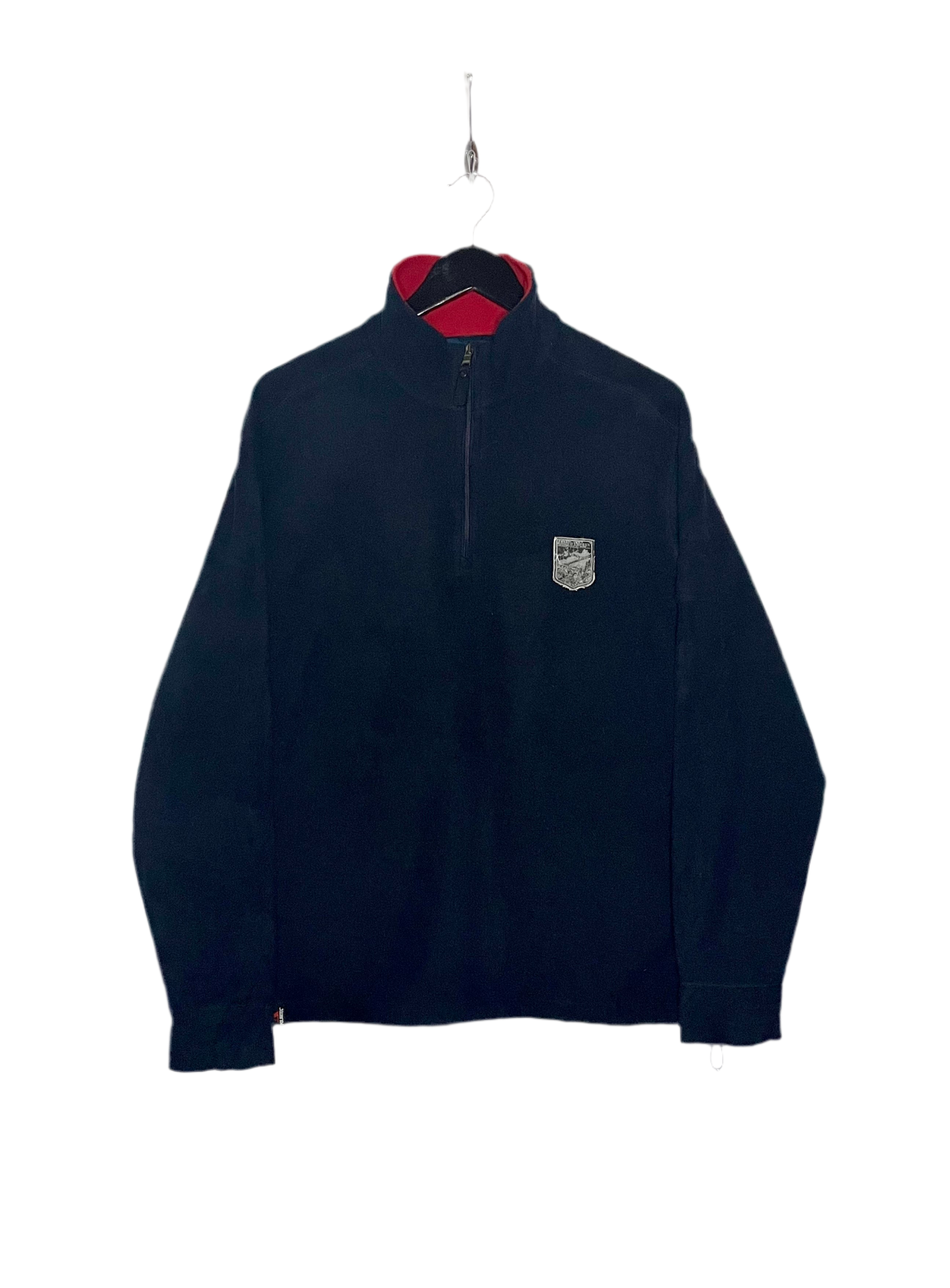 Ralph Lauren Vintage Q-Zip Fleece Pullover Blau Größe L