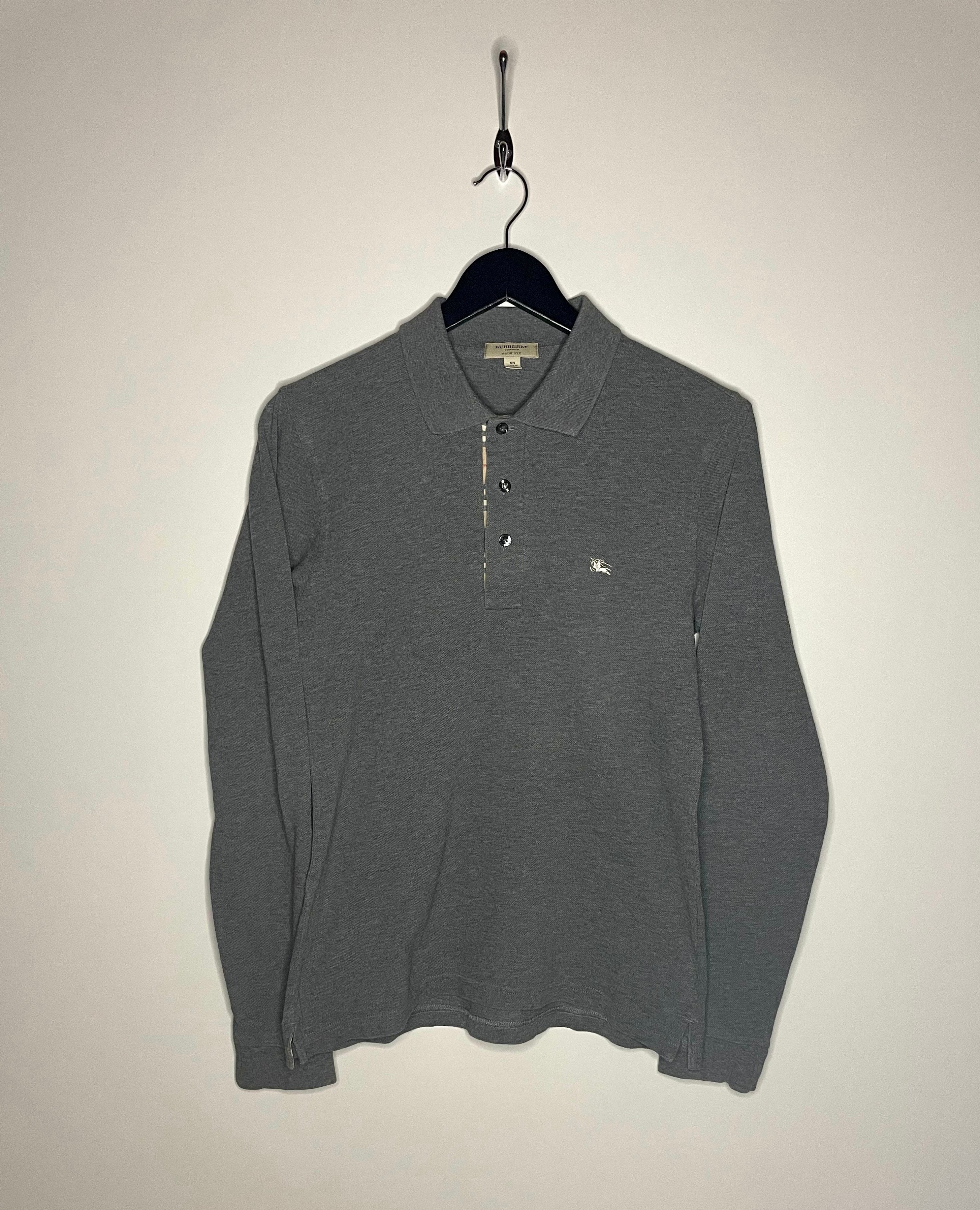 Burberry polo shirt long sleeve gray size XS
