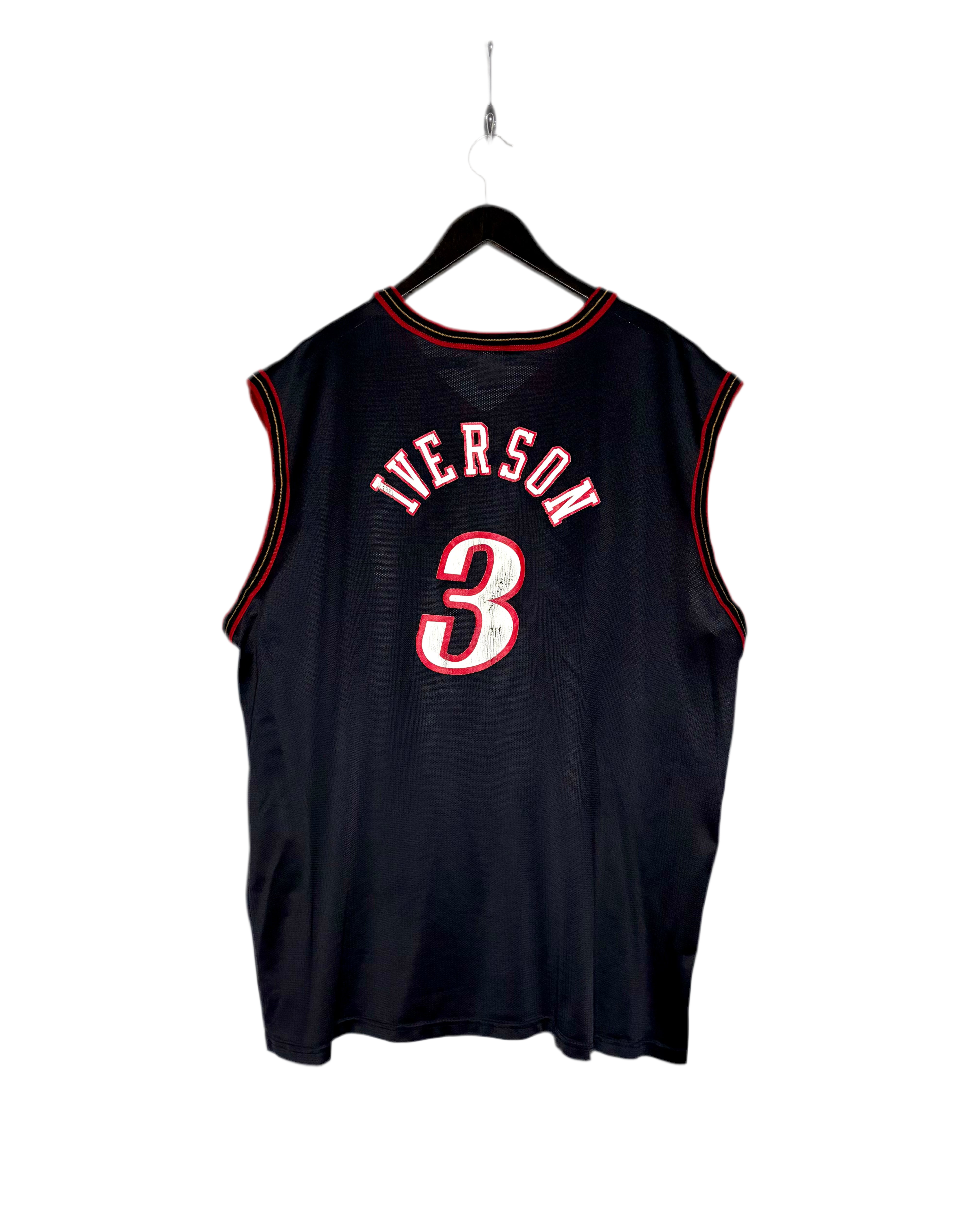 Champion NBA Vintage Philadelphia Sixers Jersey #3 Allen Iverson Schwarz Größe XXL