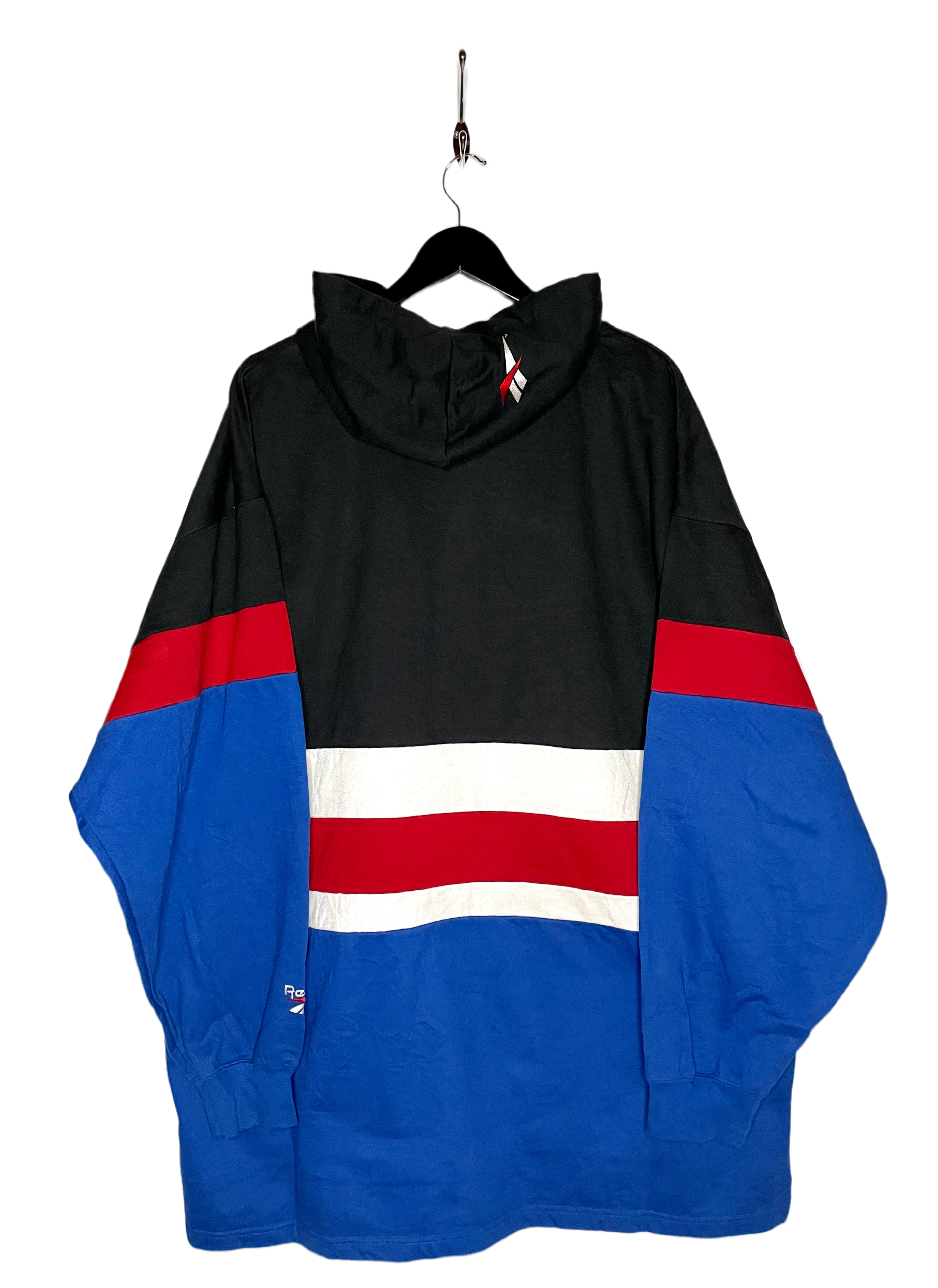 Reebok Vintage Hoodie Schwarz/Blau/Weiß/Rot Größe XL