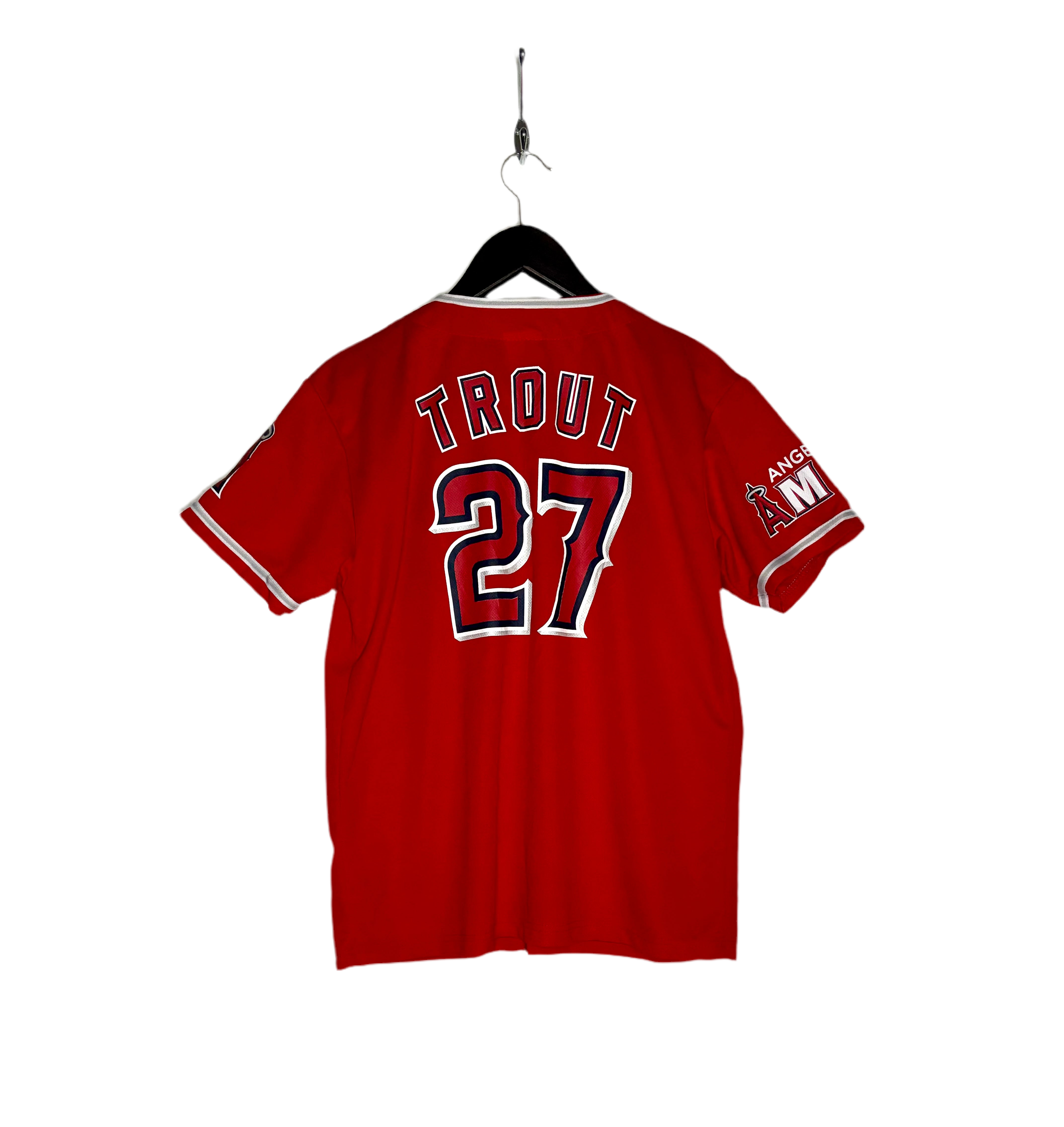 MLB Los Angeles Angels Jersey #27 Mike Trout Rot Größe XL Kinder