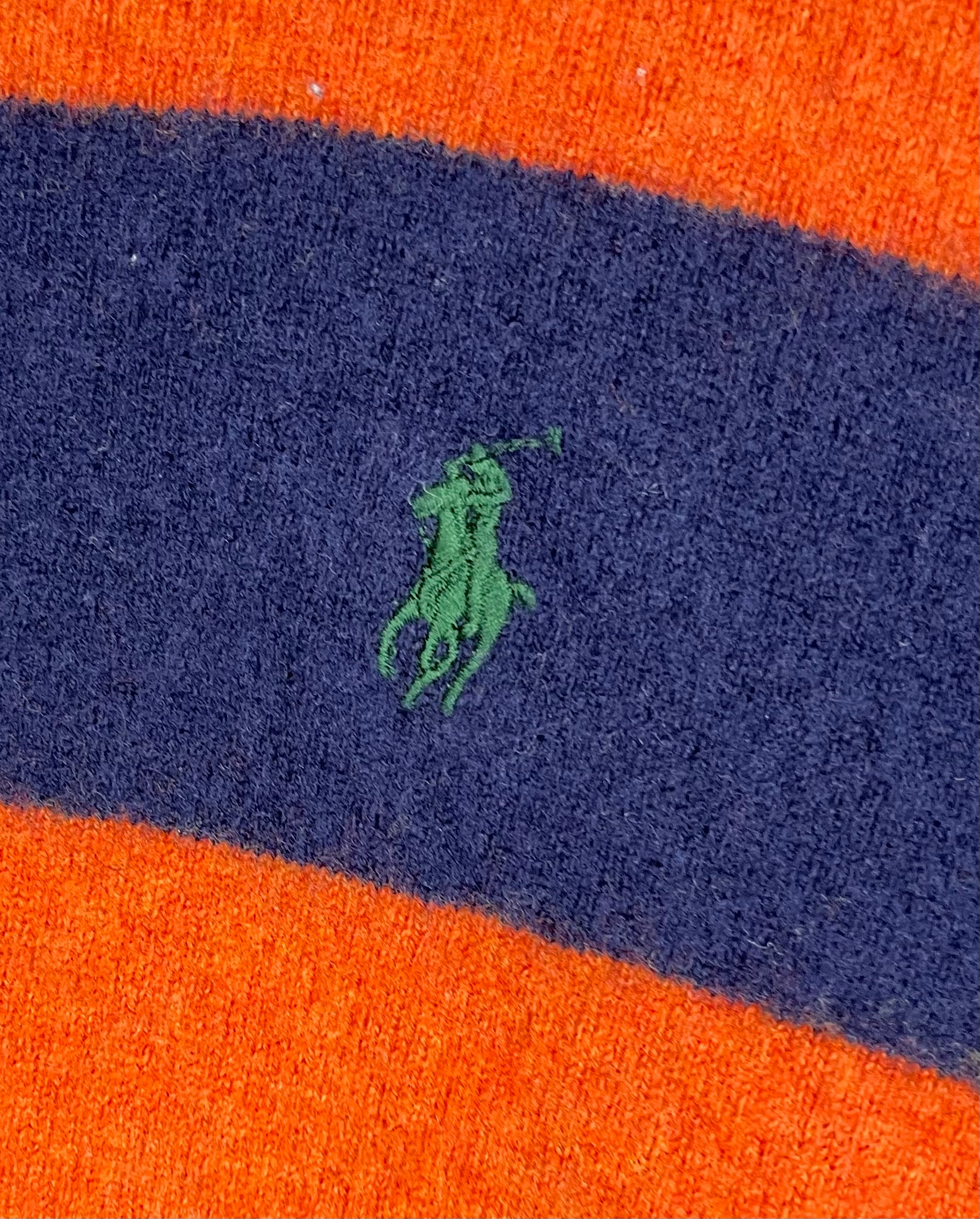 Ralph Lauren Vintage Merino Pullover Orange/Blau Größe S