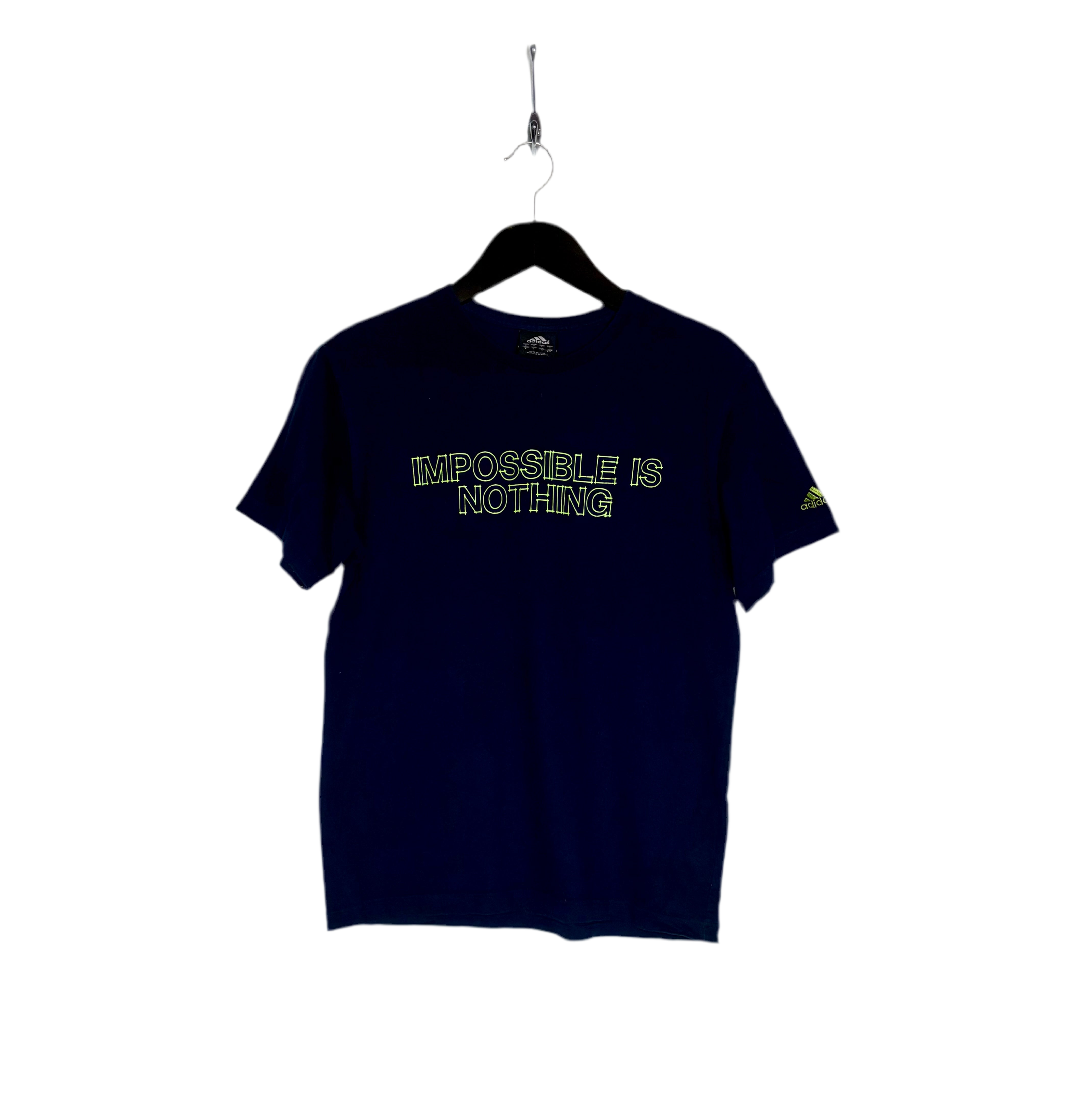 Adidas Vintage Nothing Is Impossible T-Shirt Blau Größe S