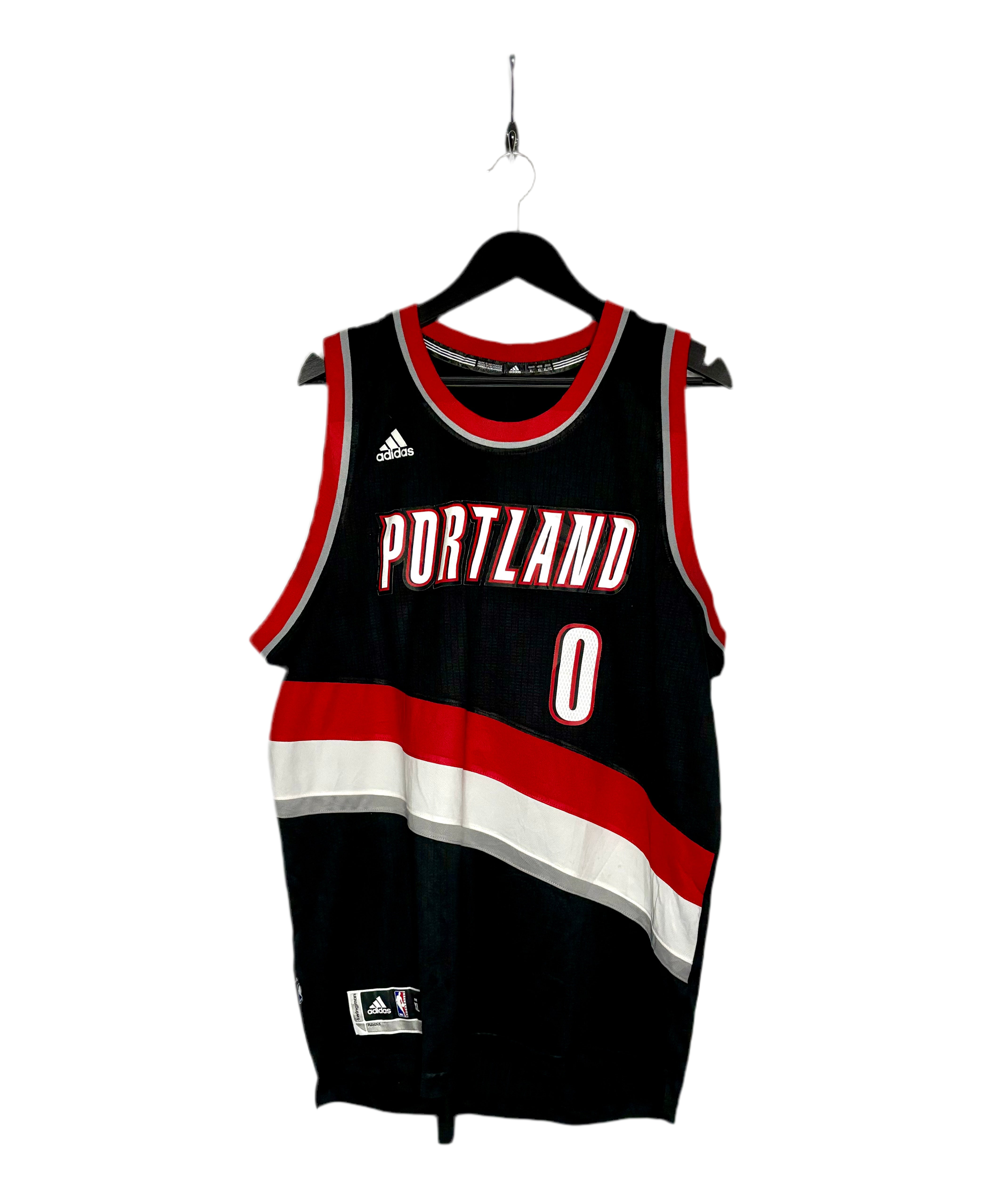 Adidas Portland Trail Blazers Jersey #0 Damian Lillard Schwarz Größe XL