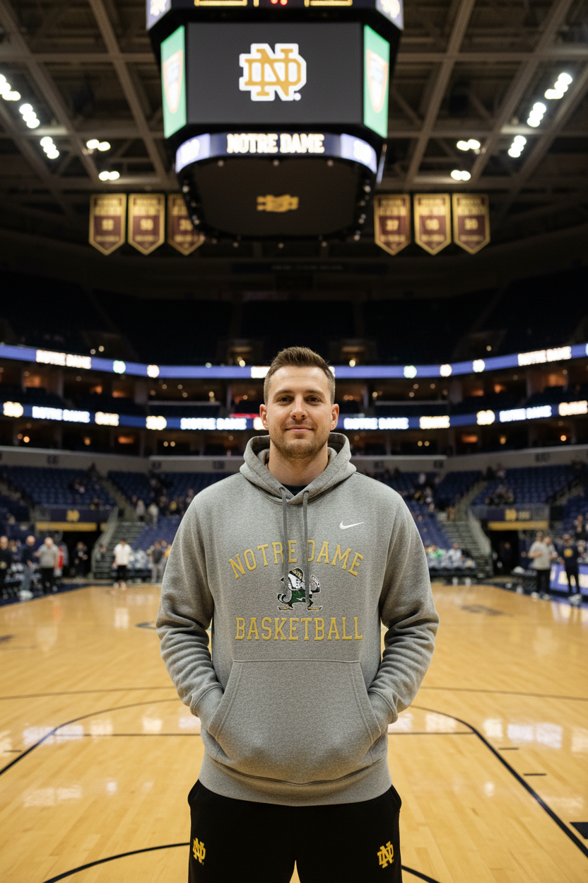 Nike Hoodie Notre Dame Basketball Grau Größe M